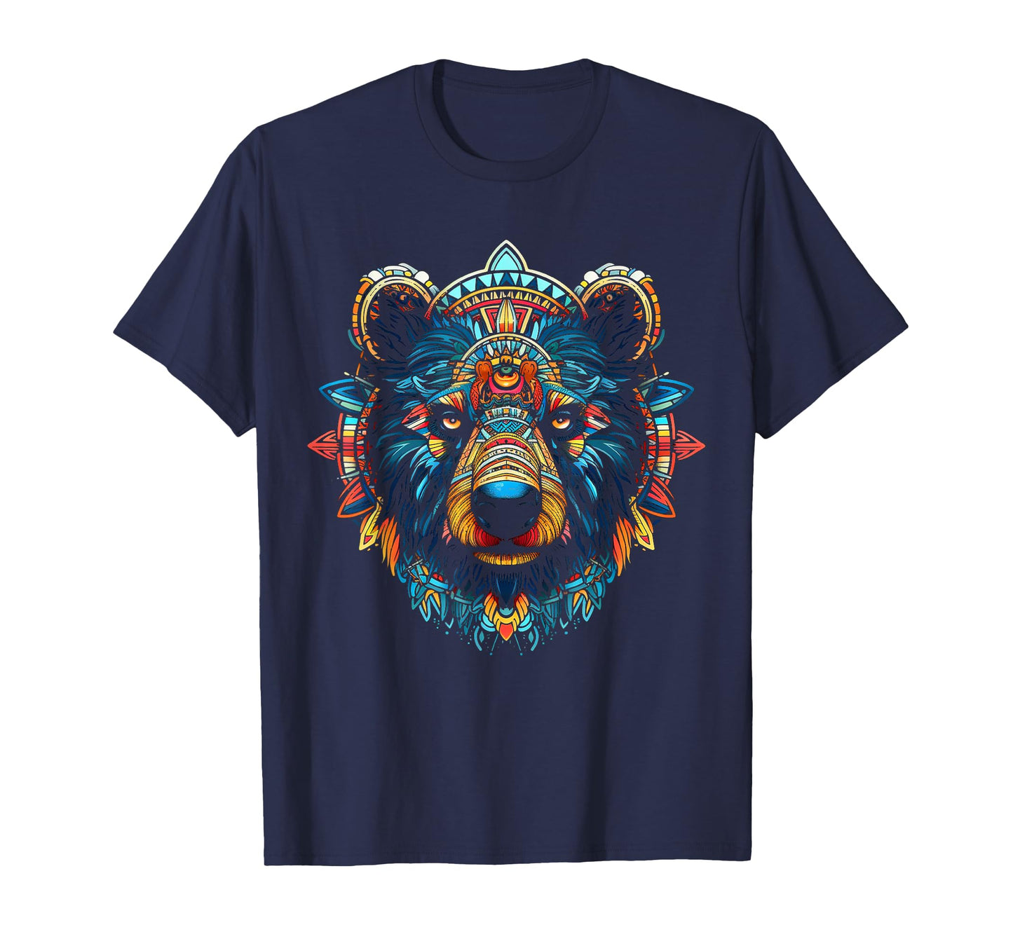 Bear Mandala Artwork Animal Art Colourful Bear T-Shirt