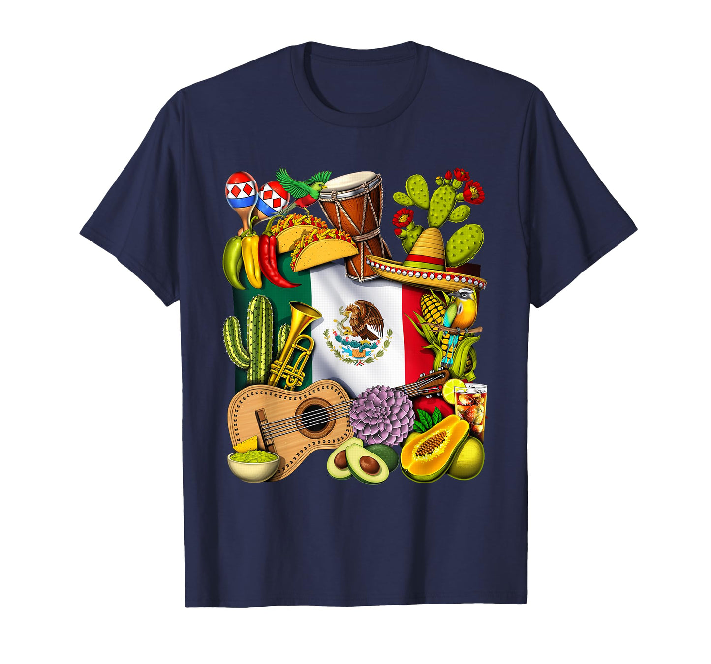 Mexico Mexican Flag Mexican Heritage Cinco de Mayo Fiesta T-Shirt