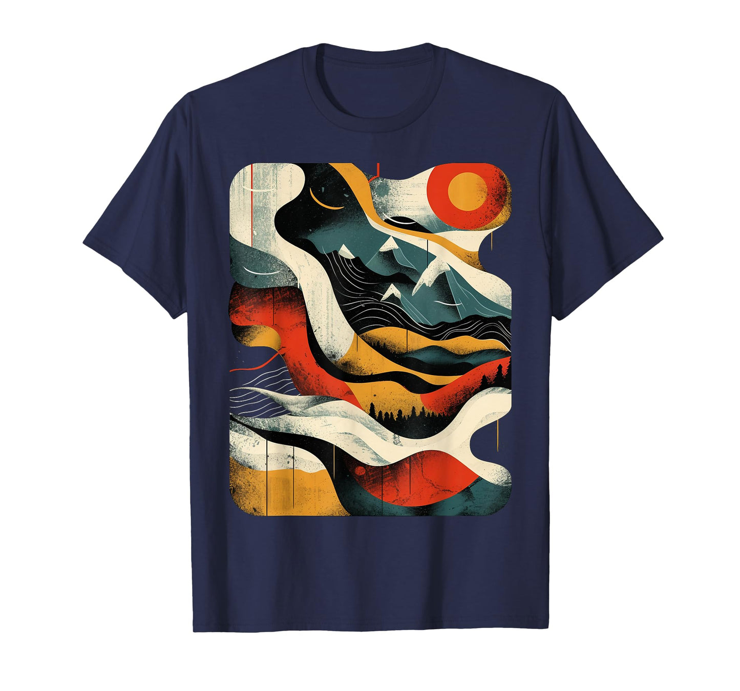 Artsy Hiker on Abstract Art Hiking T-Shirt