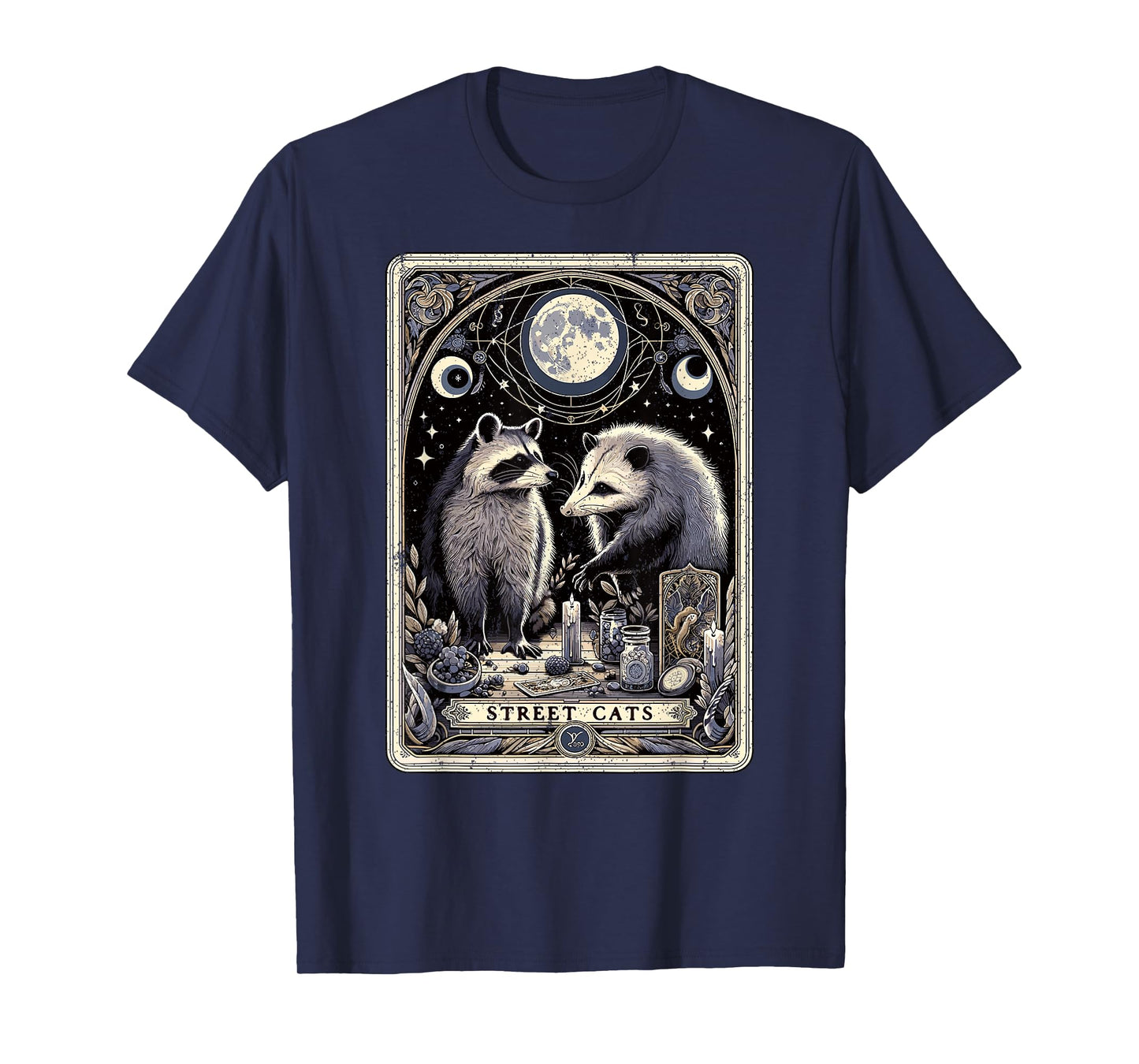 Raccoon Opossum Street Cats Tarot Card Witchcraft Possum T-Shirt