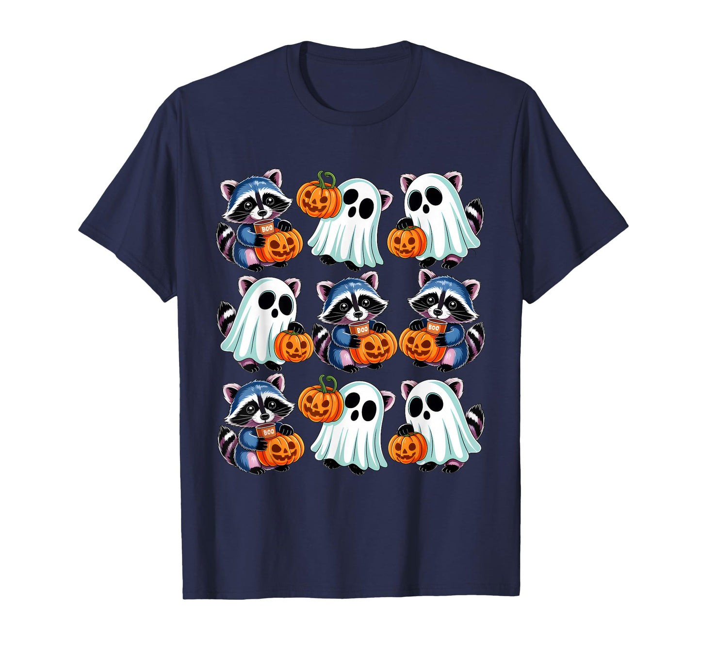 Cute Ghost Raccoon Funny Halloween Costumes Raccoon Lover T-Shirt