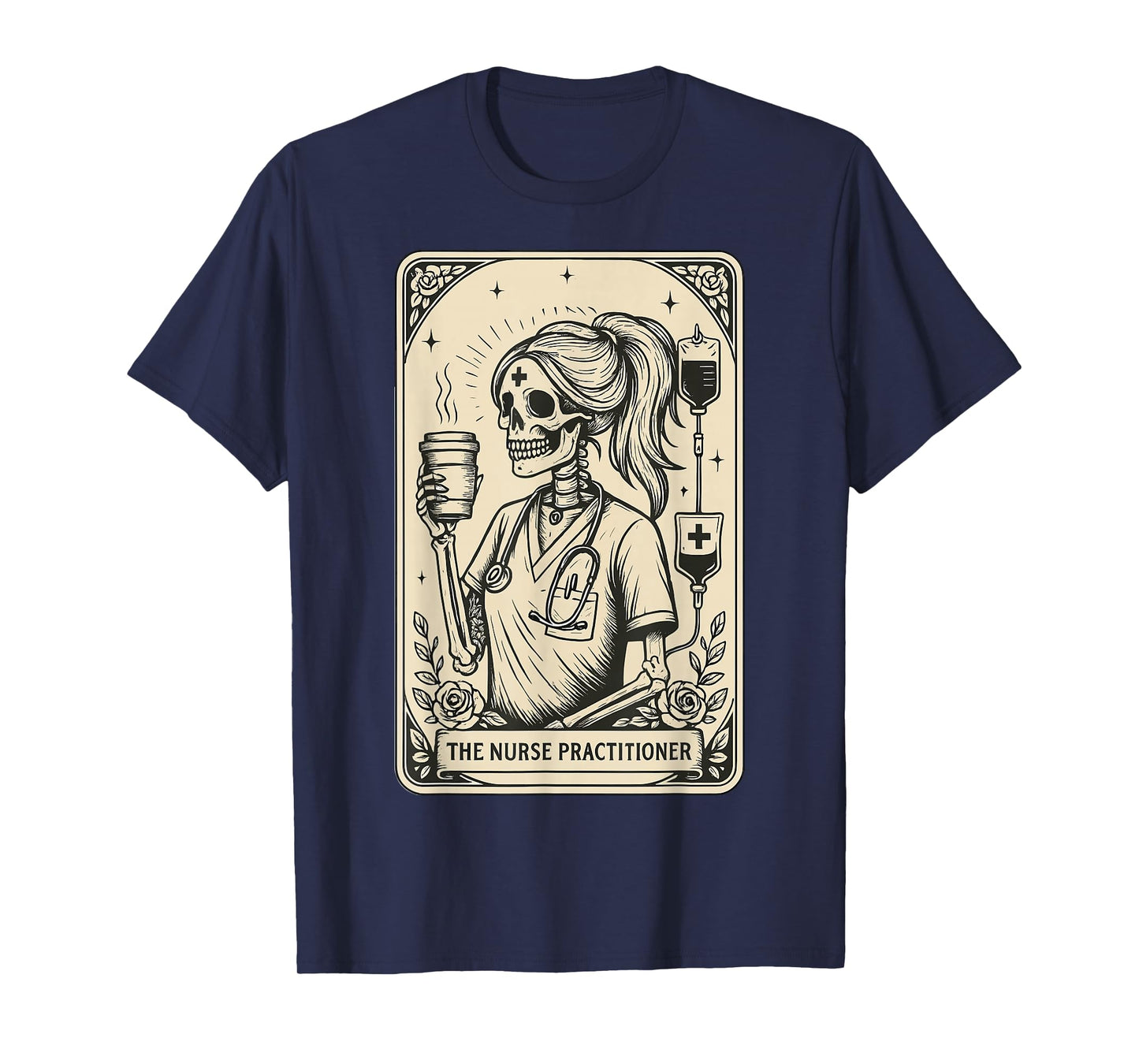 Nurse Practitioner Tarot Witch Skeleton Halloween T-Shirt