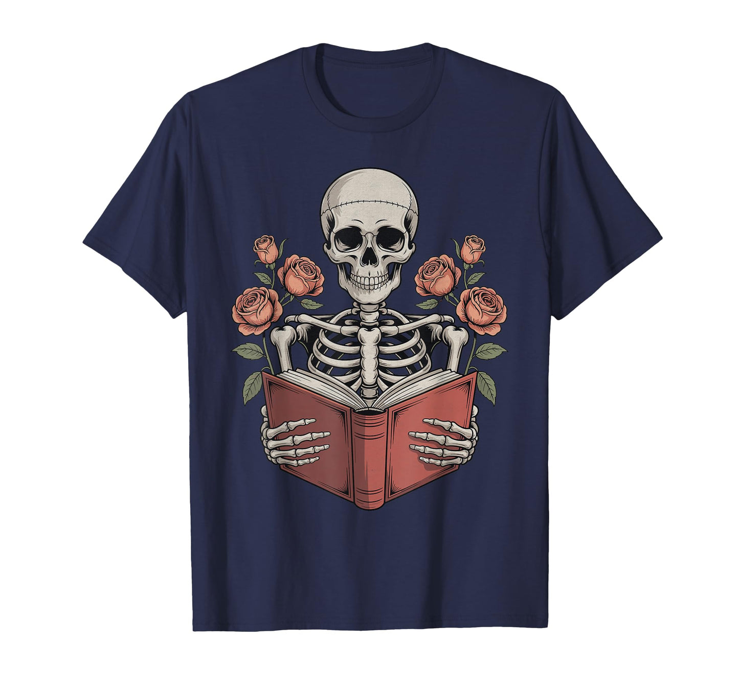 Skeleton Reading Book for Teacher Halloween Book Lover T-Shirt
