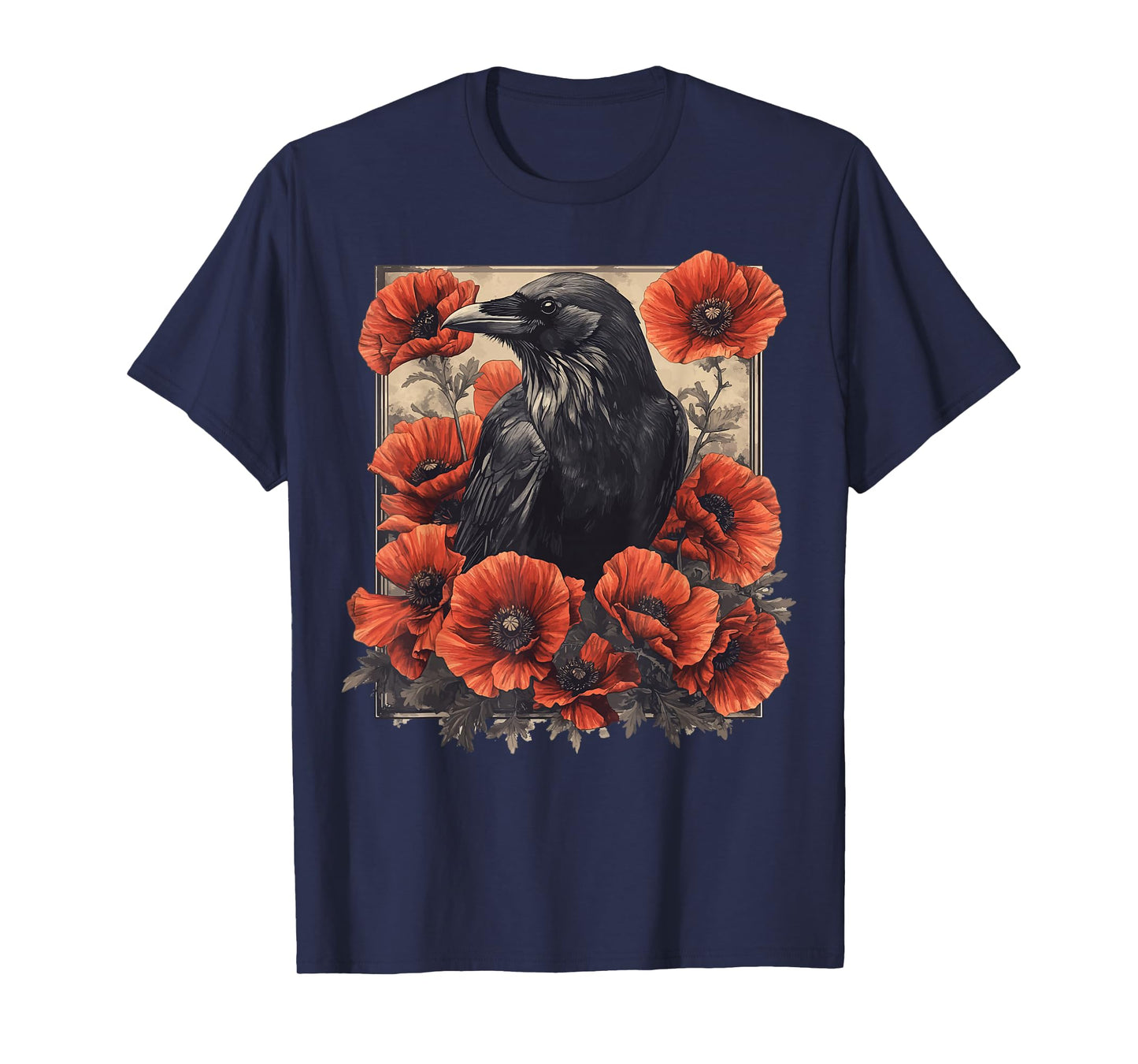 Raven Red Flowers Floral T-Shirt