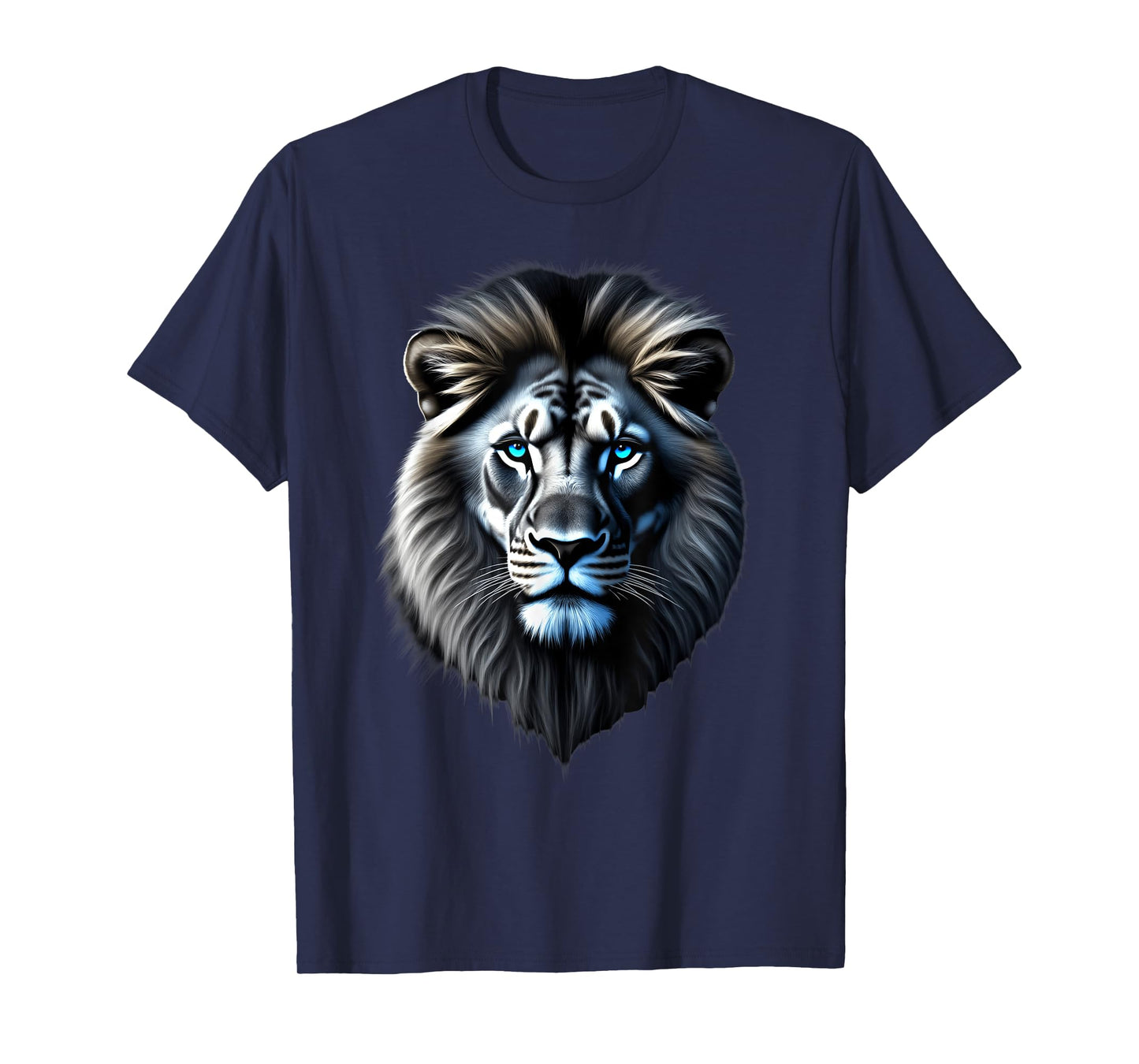 Lion Face with Bright Blue Eyes Lion Lovers T-Shirt