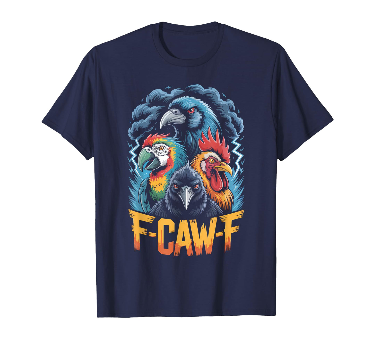 F-CAW-F Funny Gothic Bird Parrot, Crow, Rooster Sound Meme T-Shirt