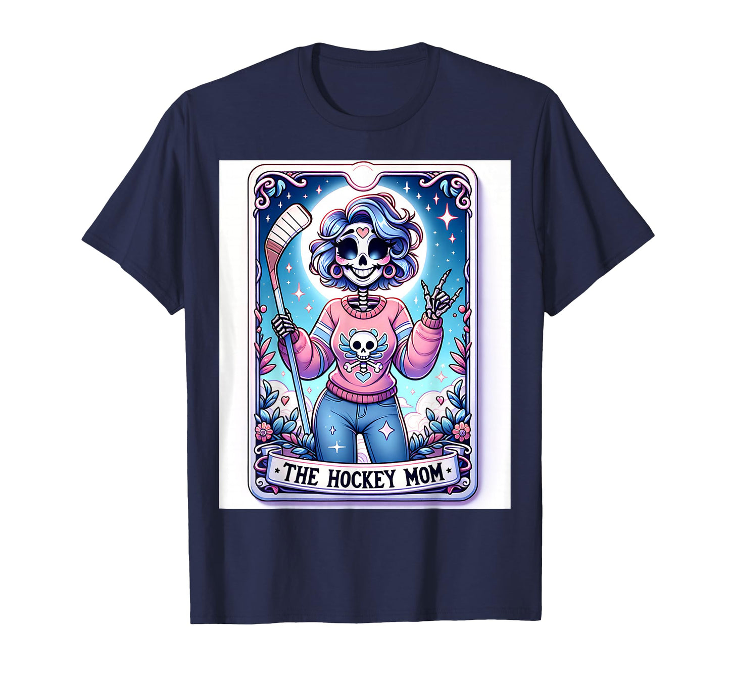 The Hockey Mom Skeleton Design with Tarot Elements T-Shirt
