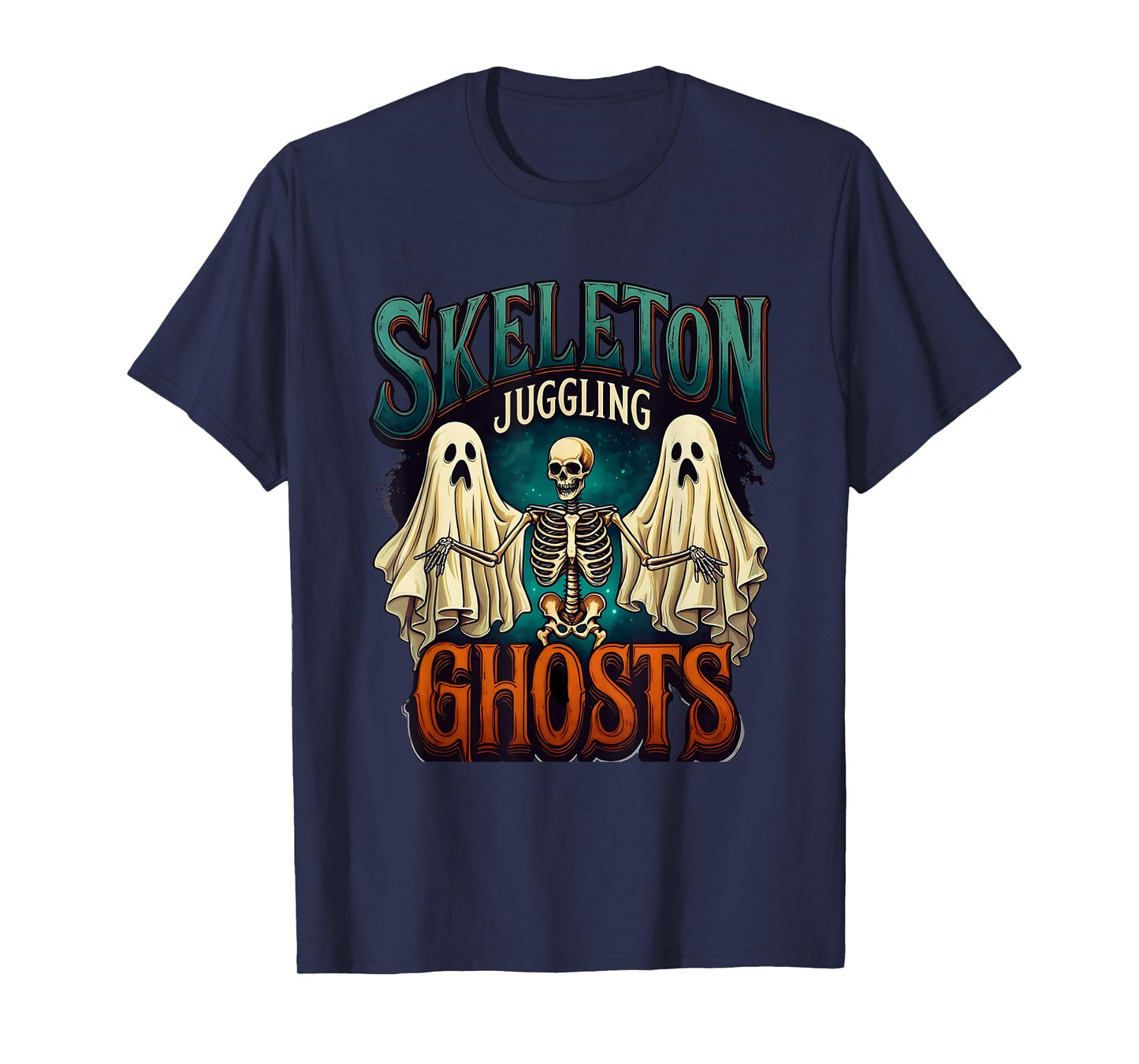 Skeleton Juggling Ghosts T-Shirt