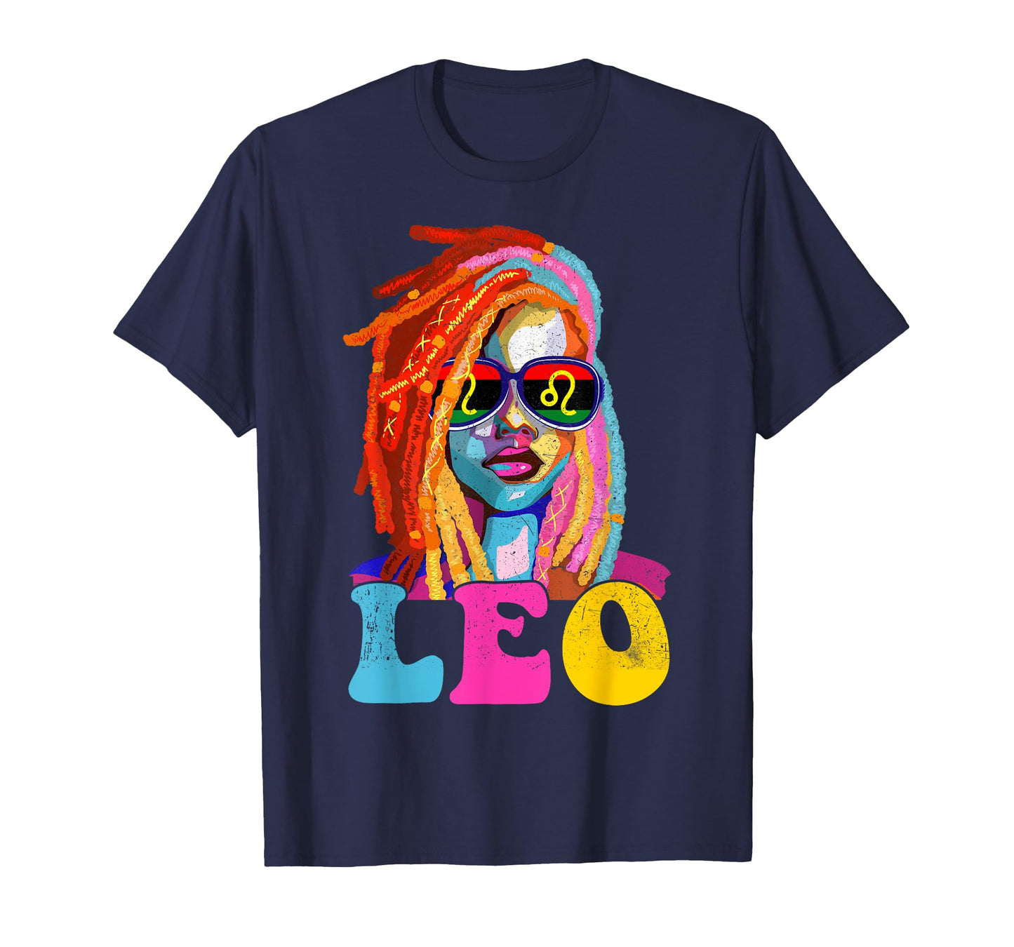 Leo Queen African American Loc'd Women Zodiac Sign T-Shirt