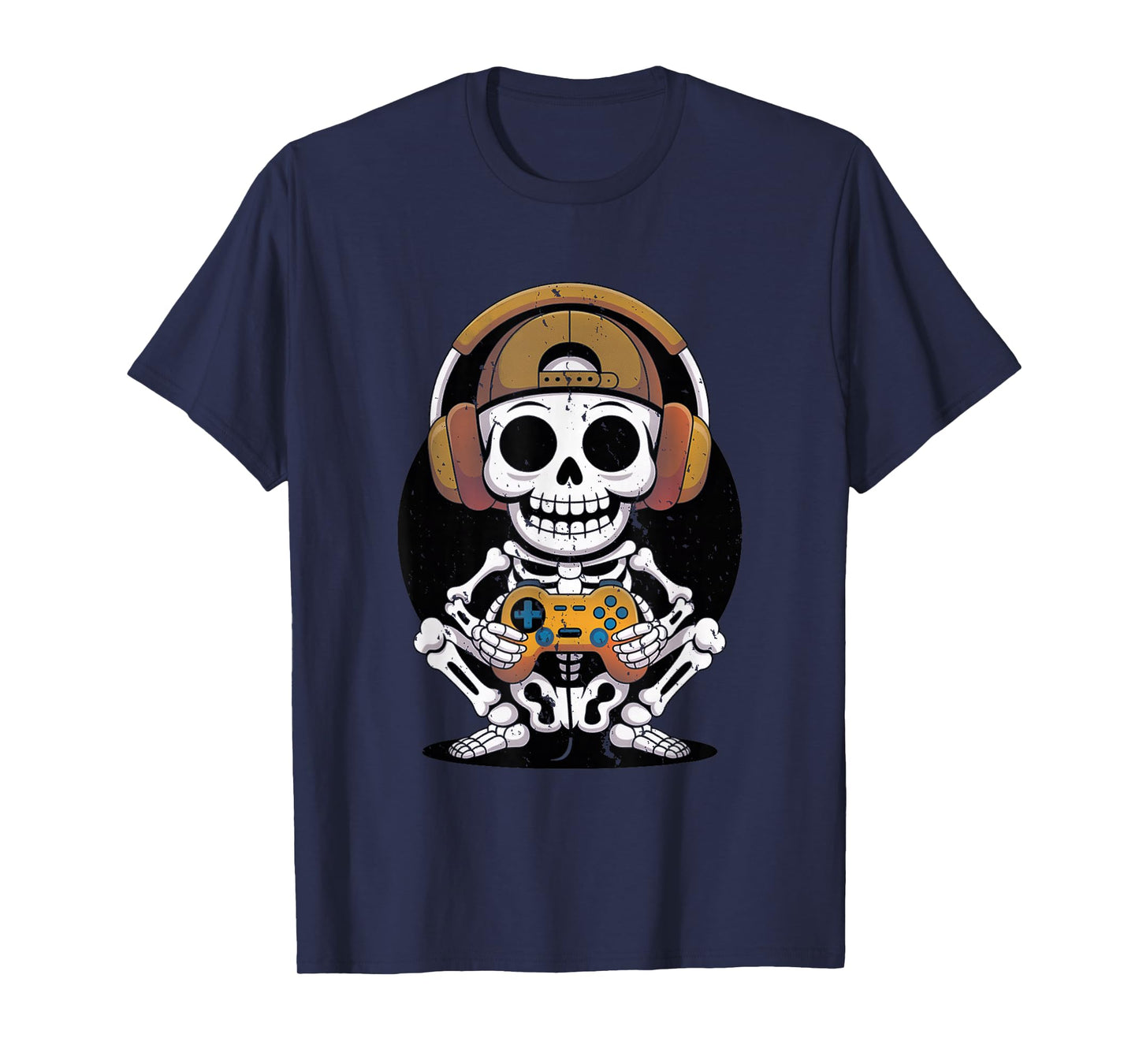 Halloween Skeleton Gamer Video Gaming Boys Men Kids Tees T-Shirt