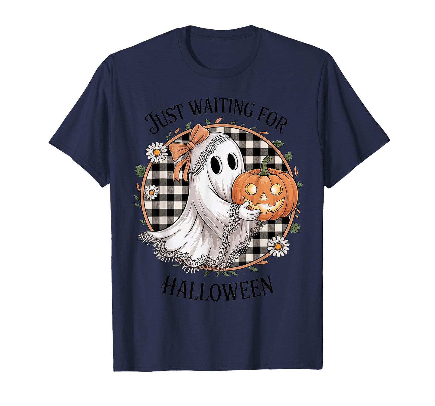 Skeleton Spooky Vibe Summer Funny just Waiting for Halloween T-Shirt