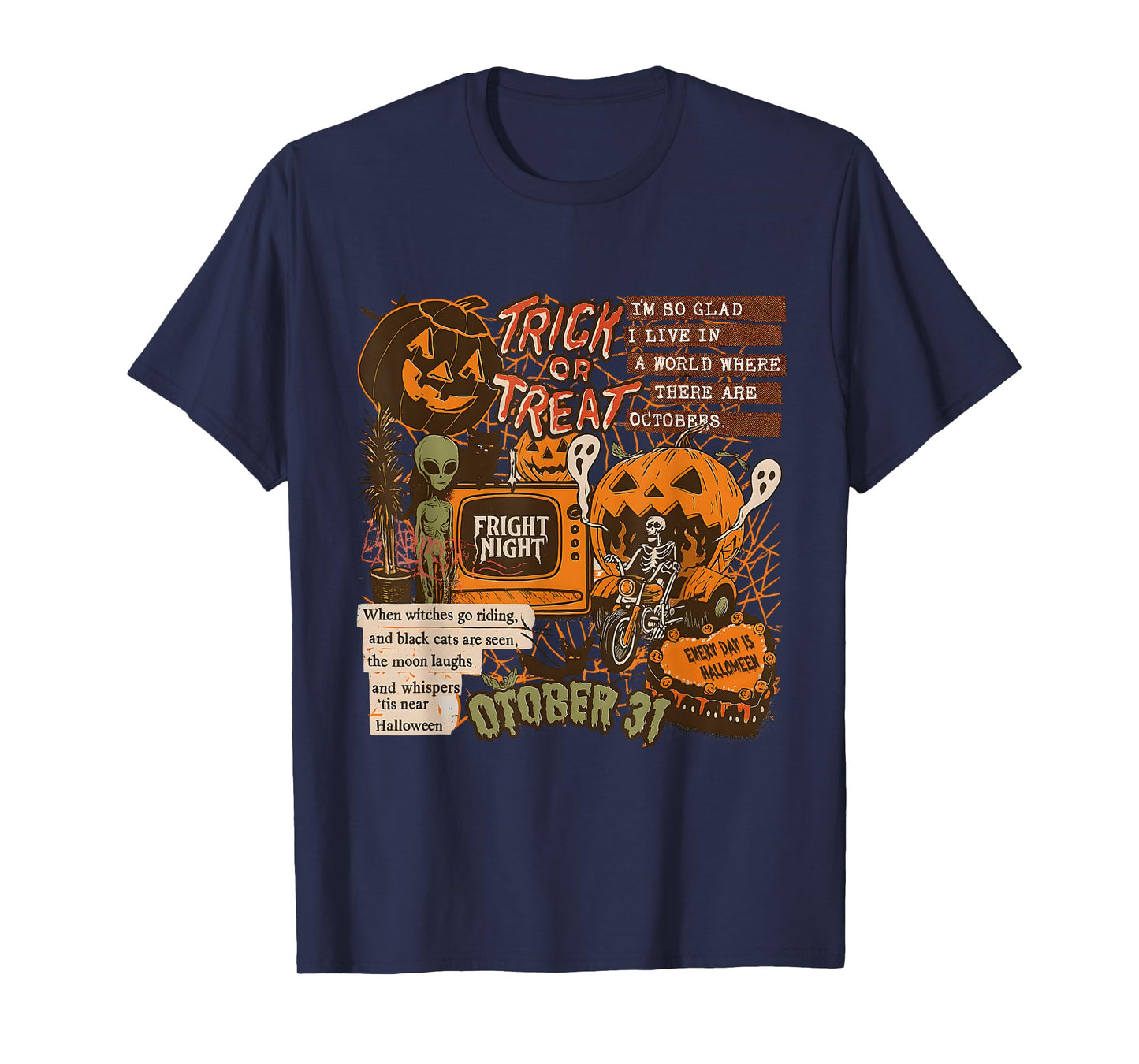 Grunge Retro Halloween Collage October 31 Artwork T-Shirt