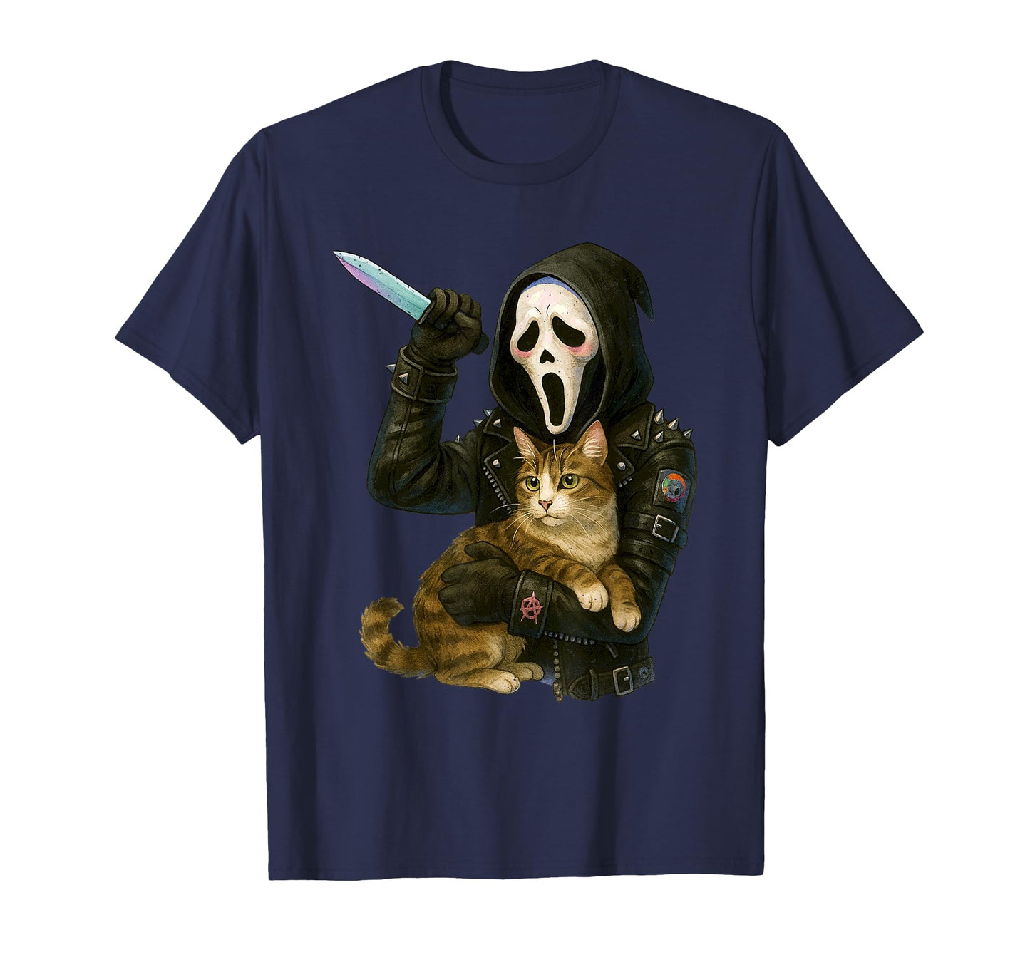 Grim Reaper Cat Halloween Funny Kitten Lover Feline T-Shirt