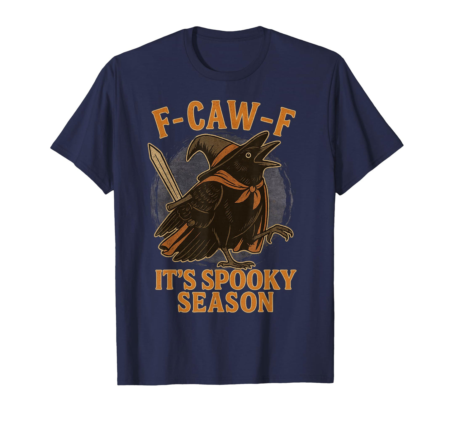 F CAW F It's Spooky Season Crow Dressed as Witch Halloween T-Shirt