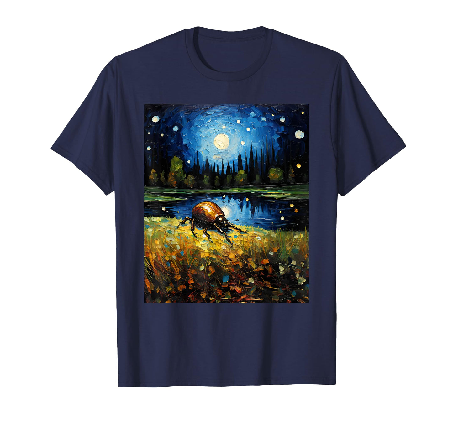 Surrealism Starry Night Dung Beetle Bug Lovers T-Shirt