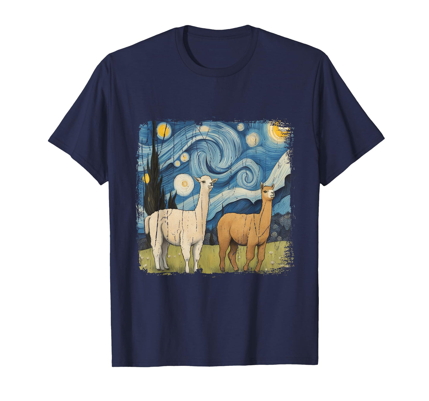 Cotopaxi Starry Night Artwork Llama National Park Souvenir T-Shirt