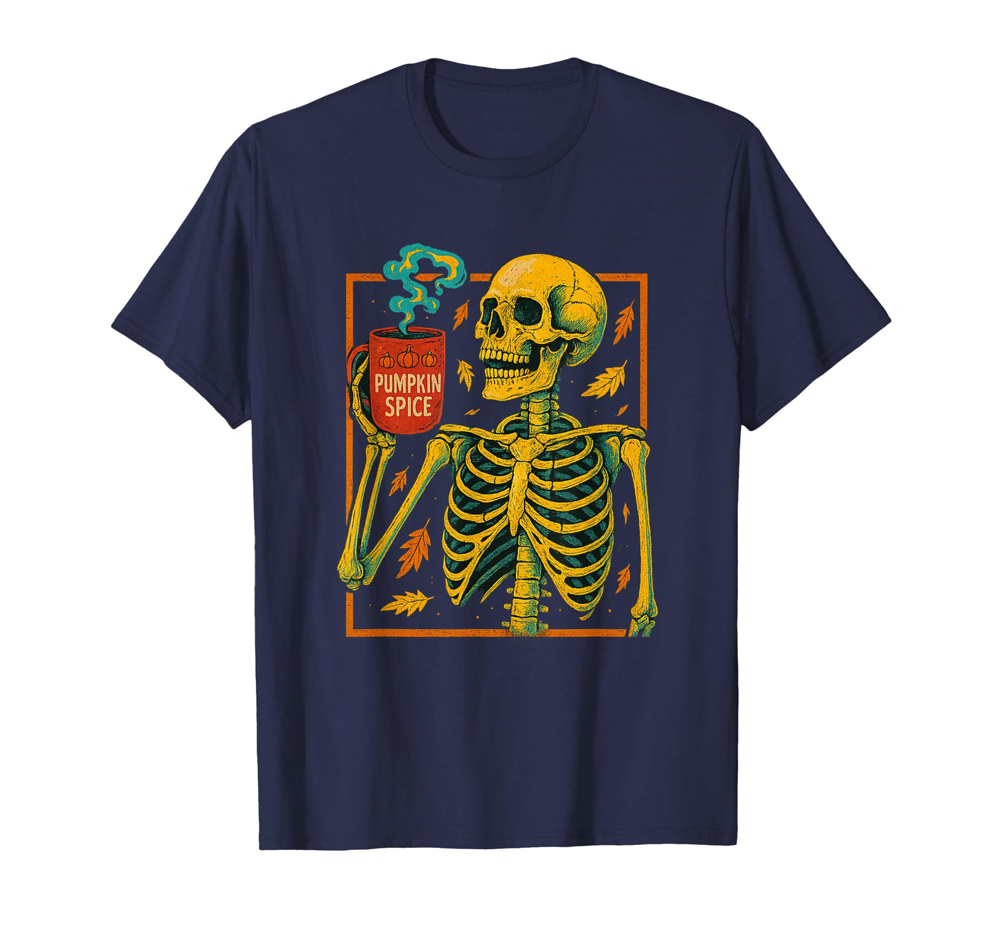 Vintage Halloween Skeleton Pumpkin Spice Latte Syrup Creamer T-Shirt