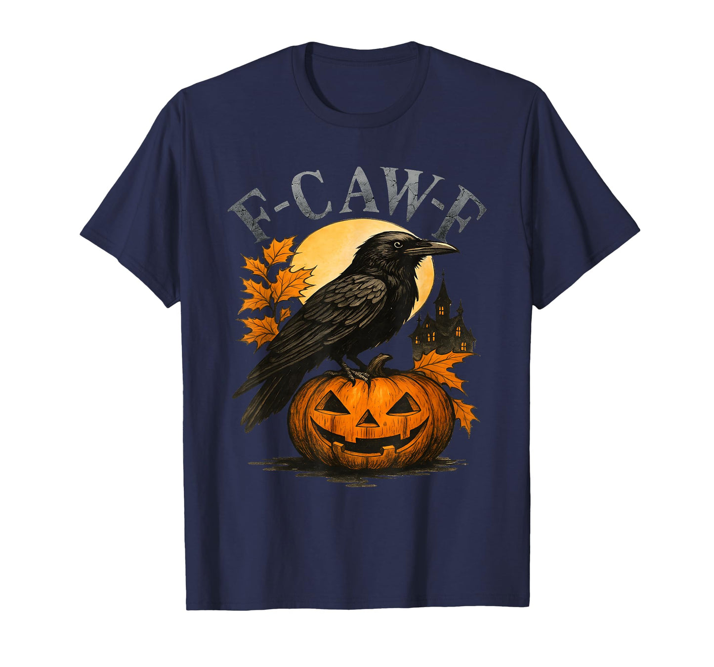 Black Crow, F-Caw-F Funny Black Bird Moon Gothic Adult Humor T-Shirt