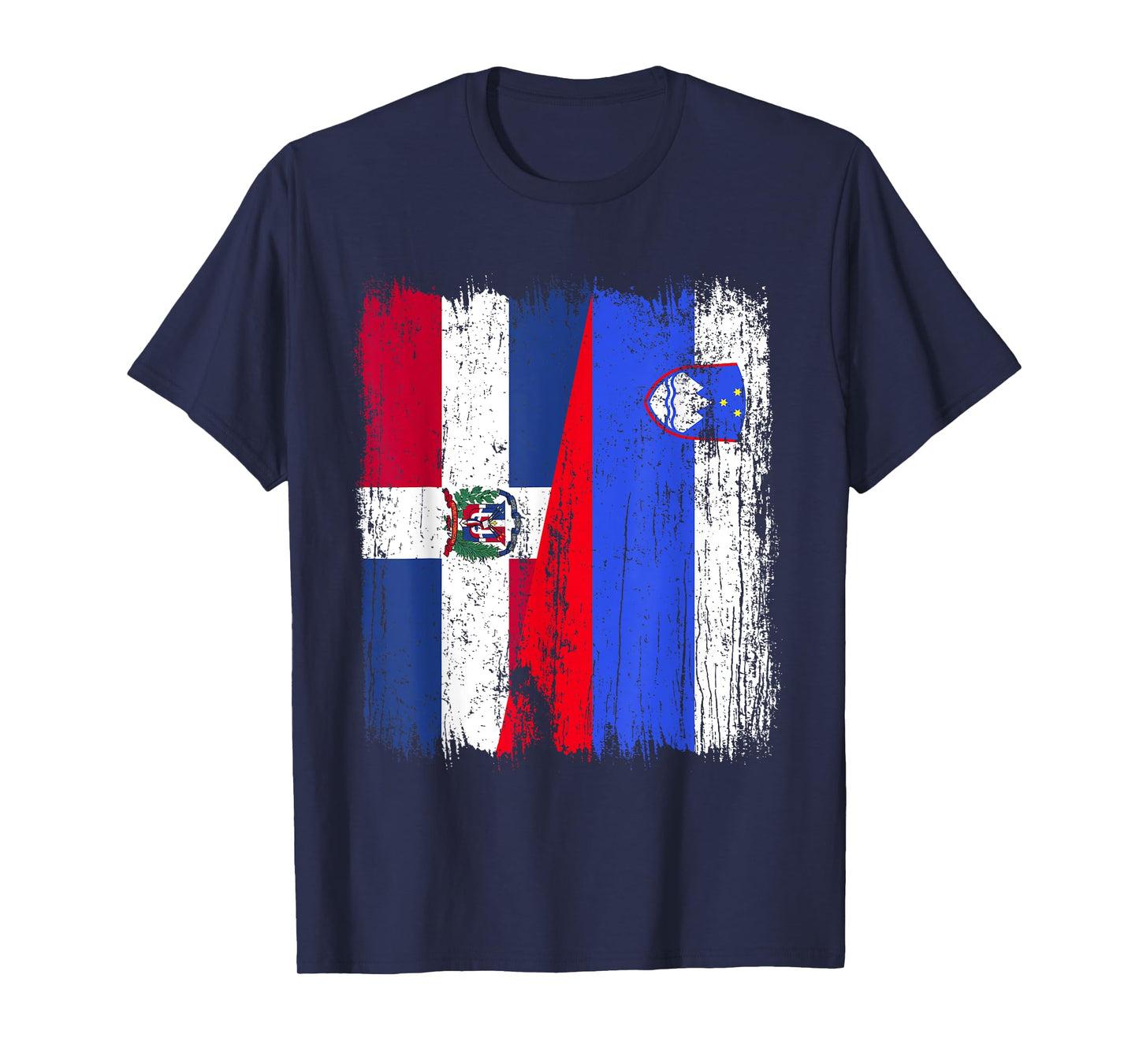 Dominican Republic Slovenia Half Flag Dominican Slovenian T-Shirt