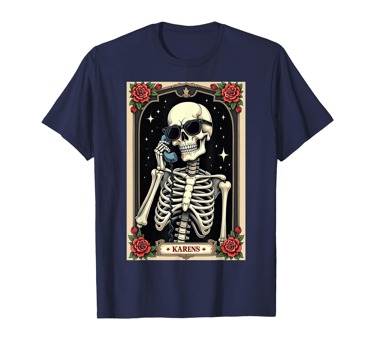 The Karen Tarot Card Skeleton Meme, Funny Spooky Halloween T-Shirt
