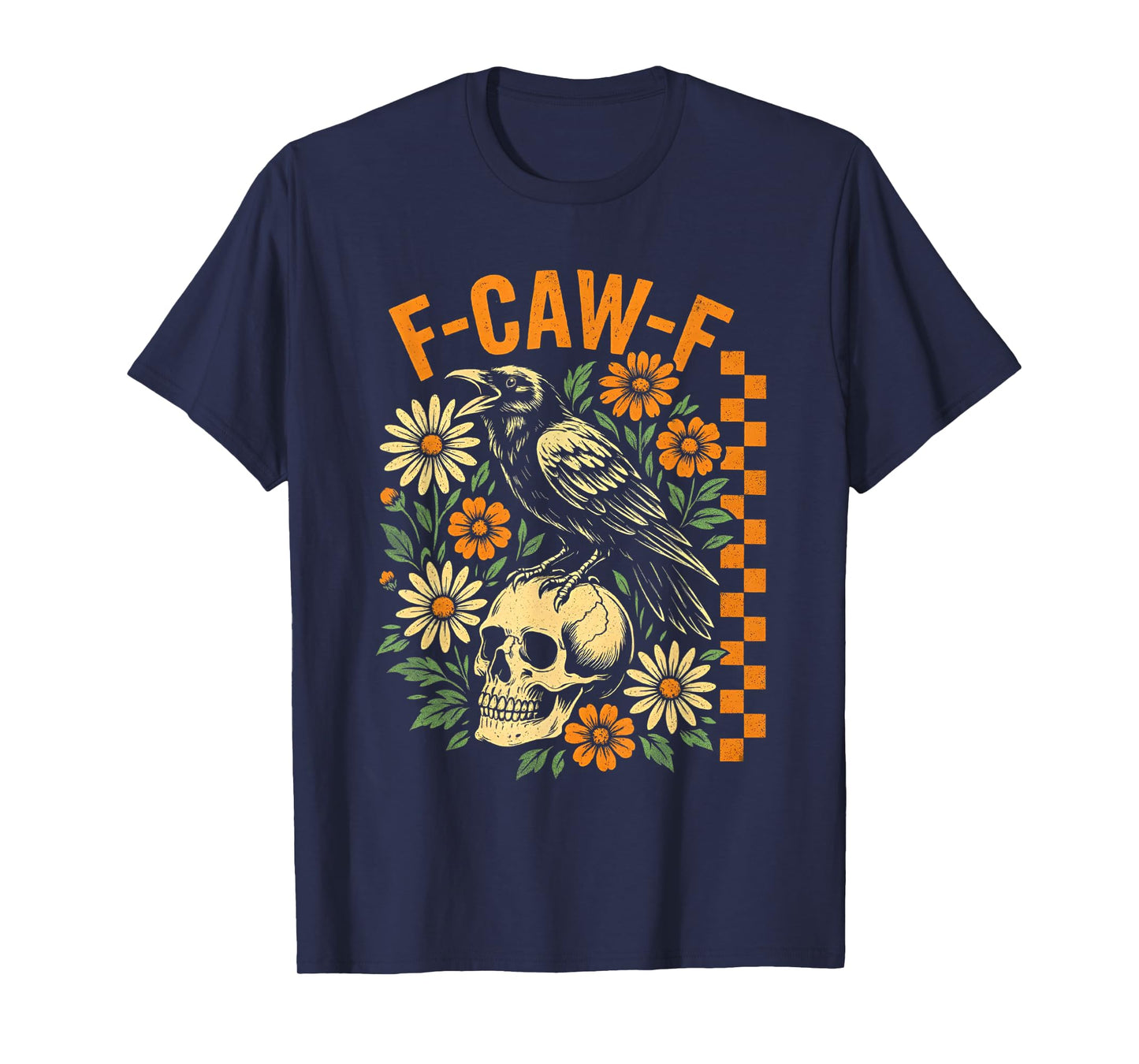 F Caw F Raven Skull Floral T-Shirt