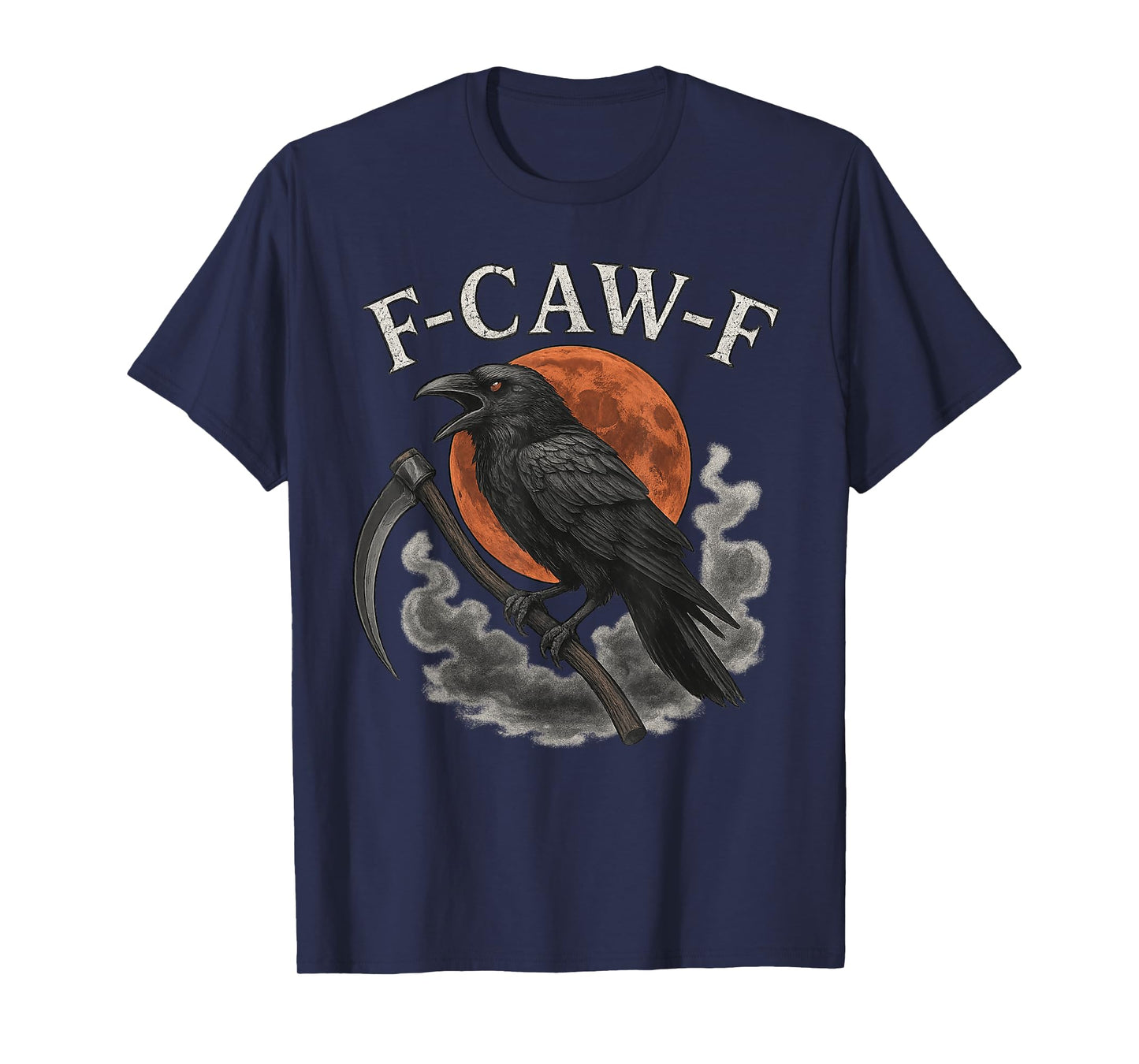 Black Crow F Caw F Reaper Scythe Dark Raven Halloween T-Shirt