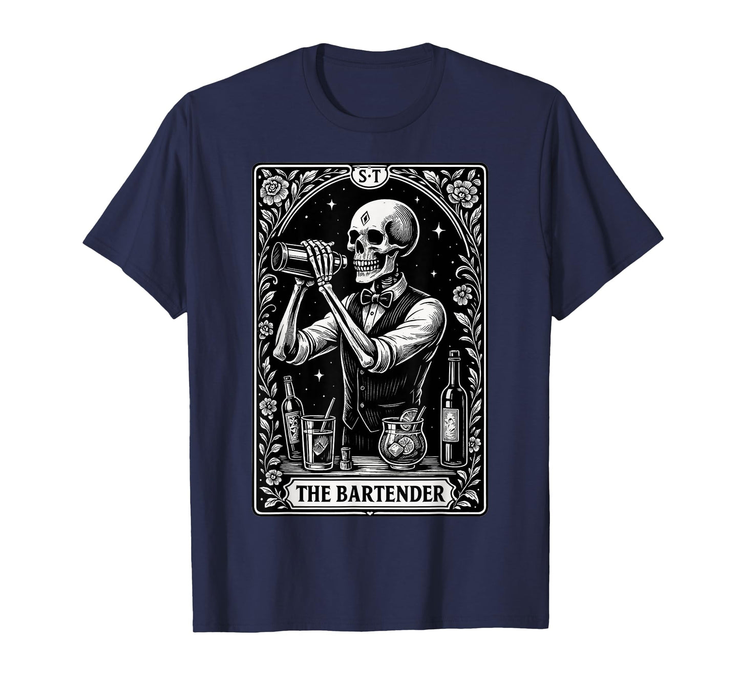The Bartender Skeleton Tapster Bartending Bar Pub Owner T-Shirt