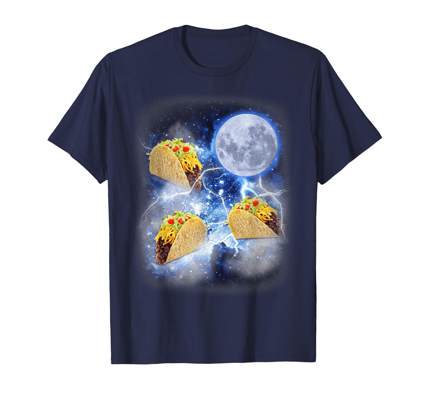 Three Taco Moon - Funny 3 Tacos Howling Meme Weird Cursed T-Shirt