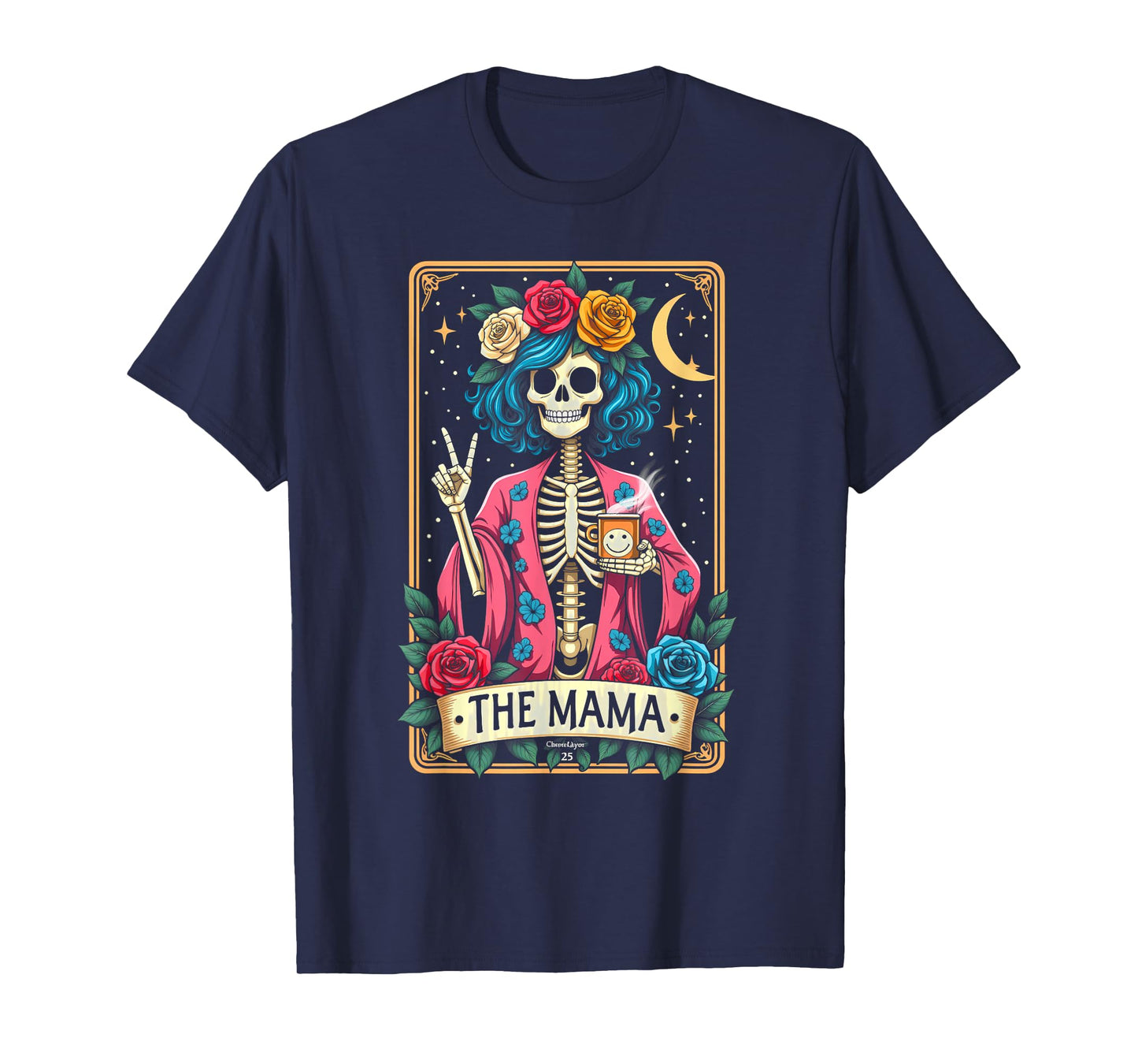 Gothic Tarot Card The Mama Skeleton Halloween T-Shirt