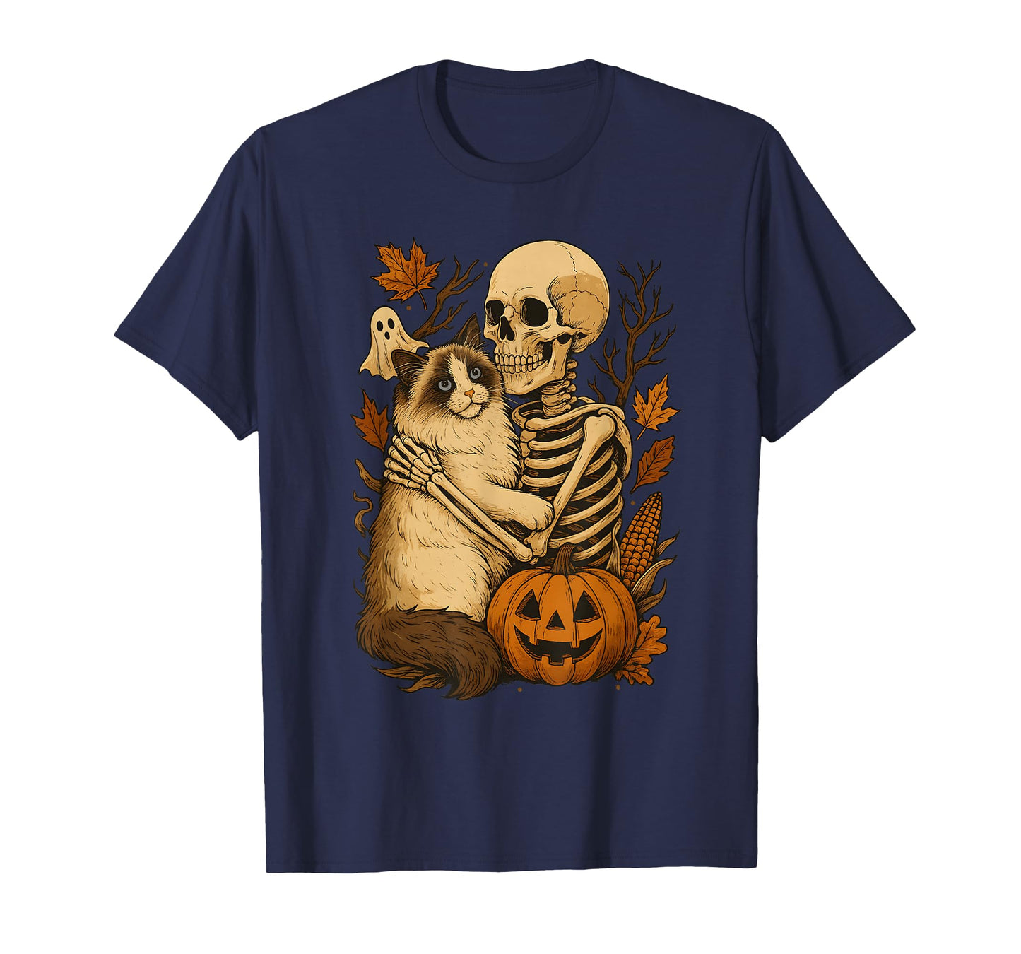 Skeleton Hugging Ragdoll T-Shirt