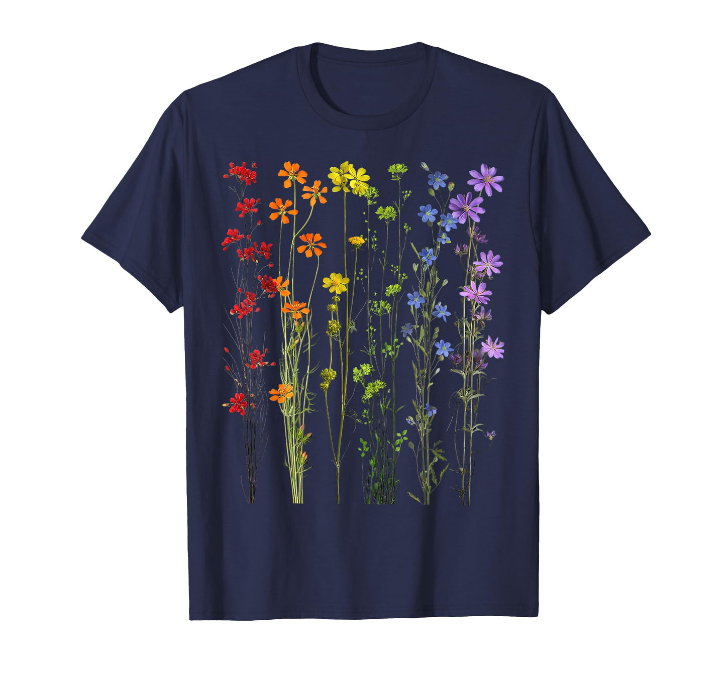 Subtle Wildflowers LGBTQ Month Rainbow Flowers Gay Pride T-Shirt