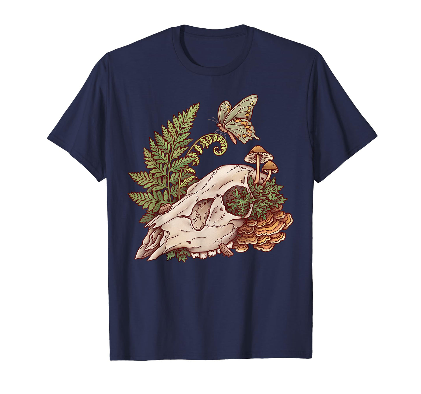 Deer Skull Vulture Culture Therian Furry Decay Green Witch T-Shirt