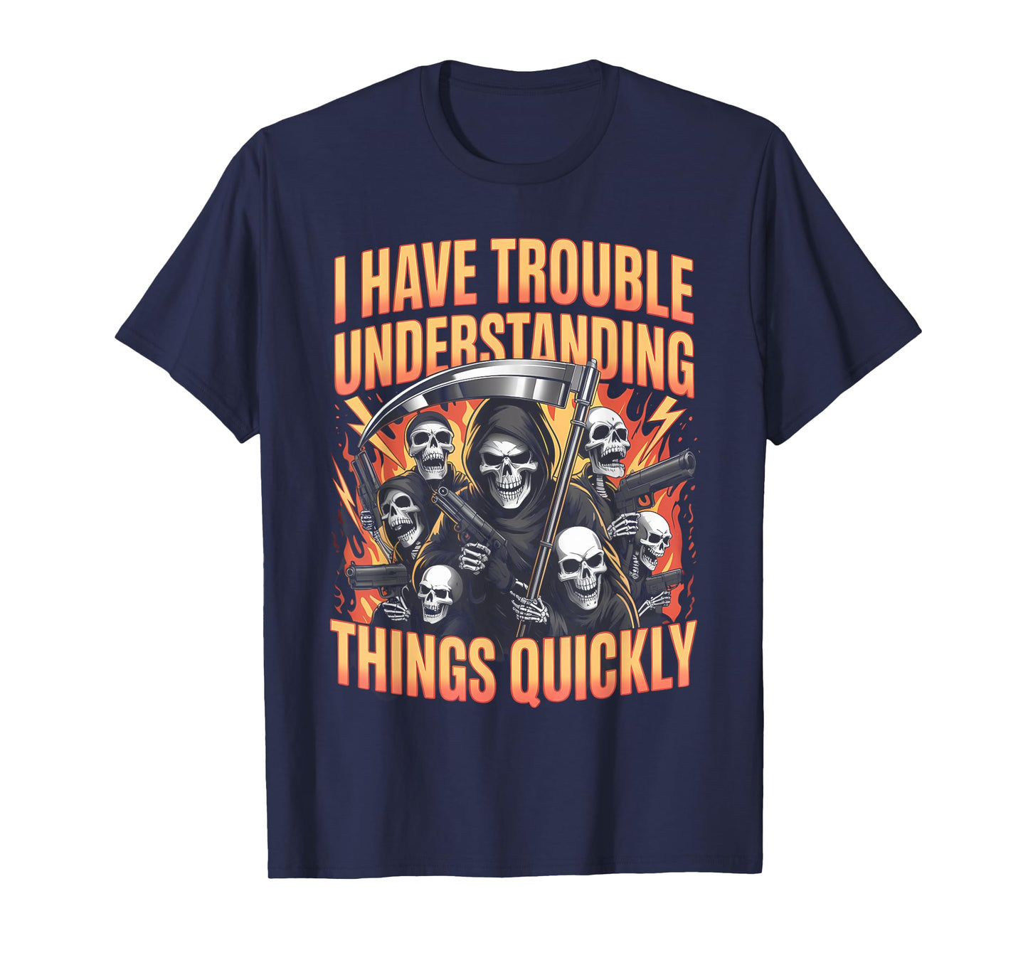 Trouble Understanding Funny Skeleton Meme Bootleg Unhinged T-Shirt