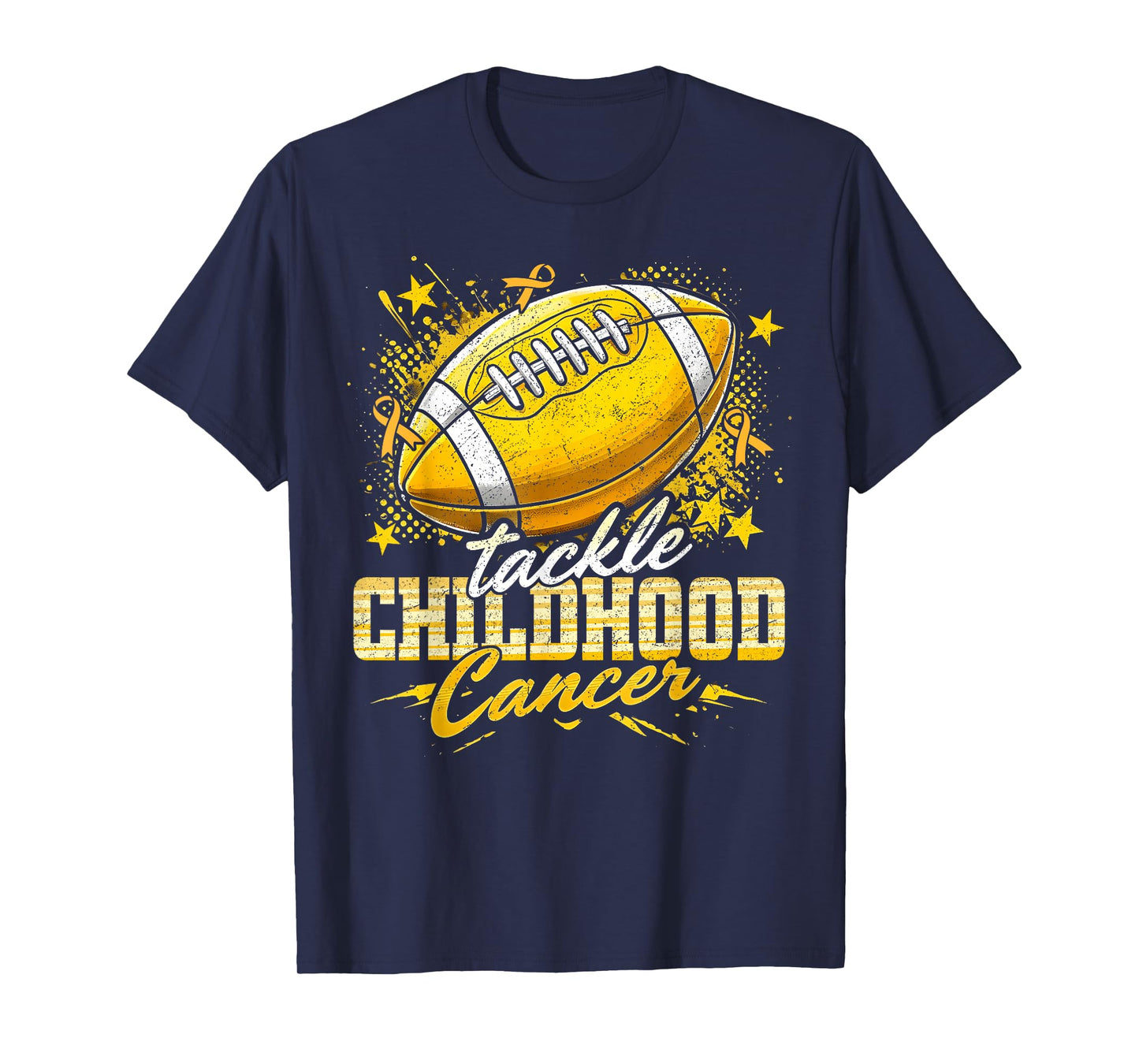 Tackle Childhood Cancer Awareness Football Survivor Warrior T-Shirt