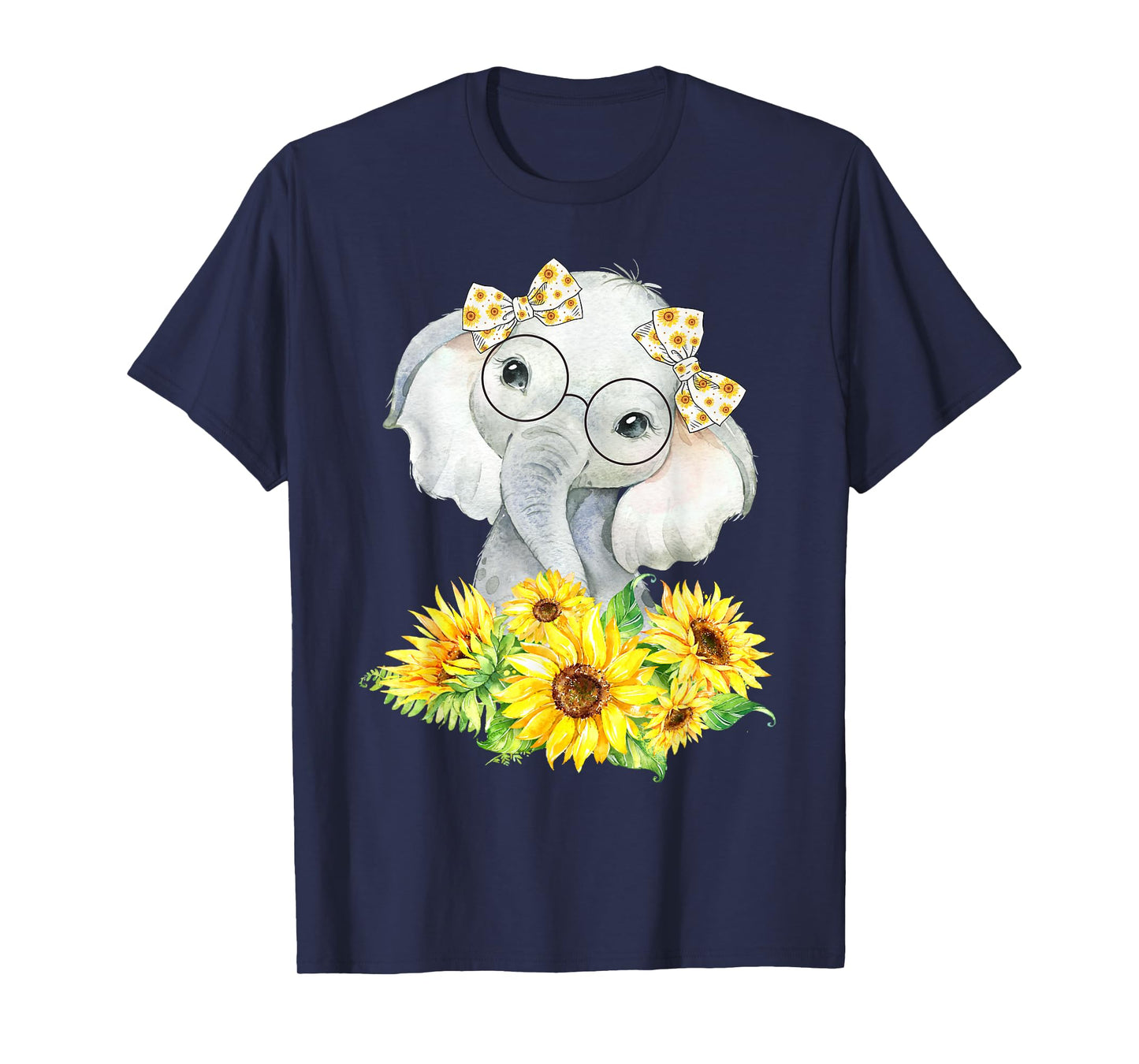 Elephant Sunflower Gifts for Girls Boys T-Shirt