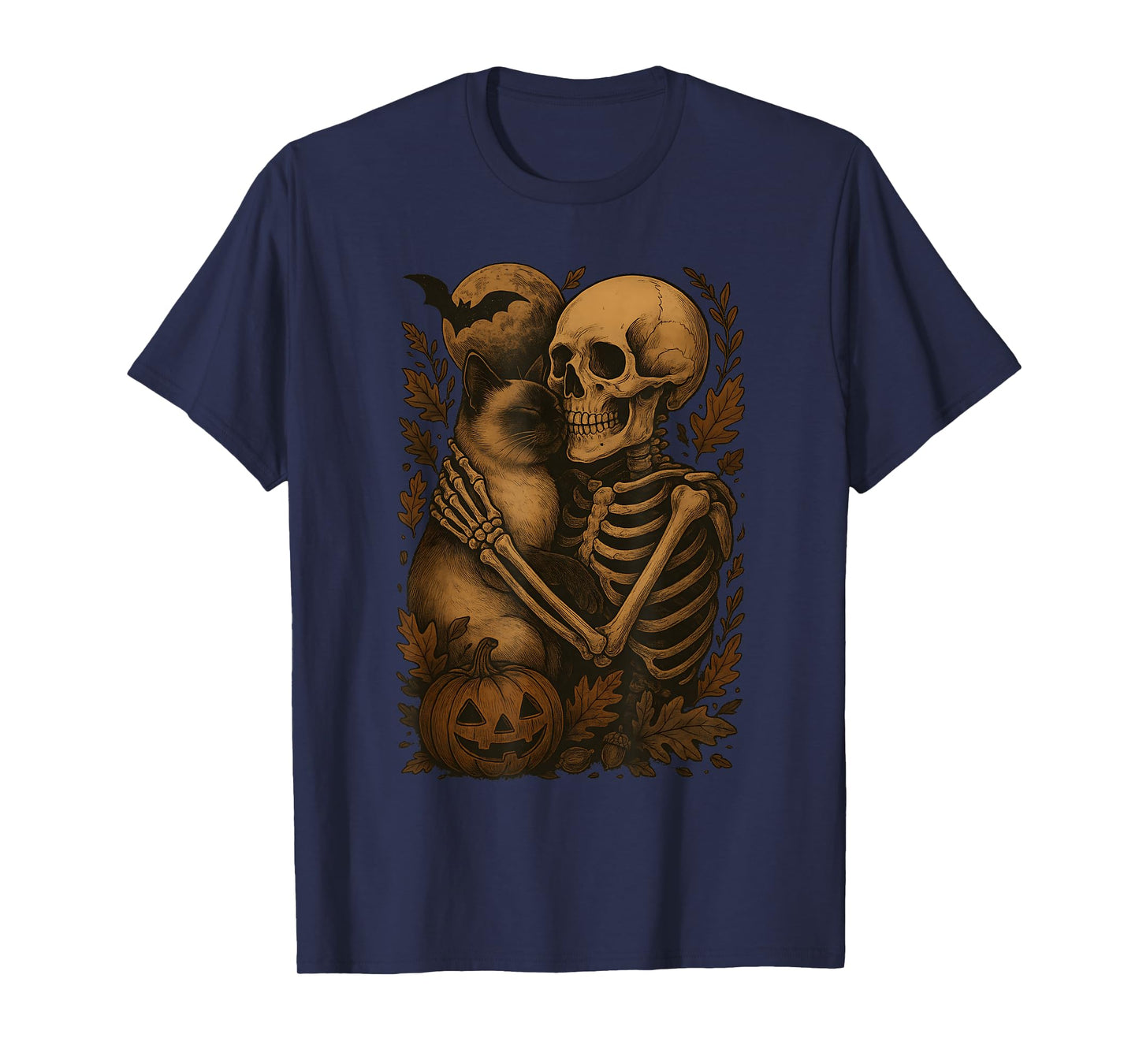 Skeleton Hugging Tonkinese Cat T-Shirt