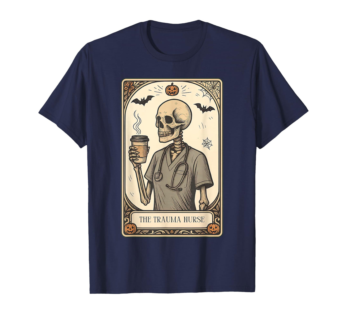 Trauma Nurse Tarot Card Skeleton Surgical ICU Witchy Vibes T-Shirt