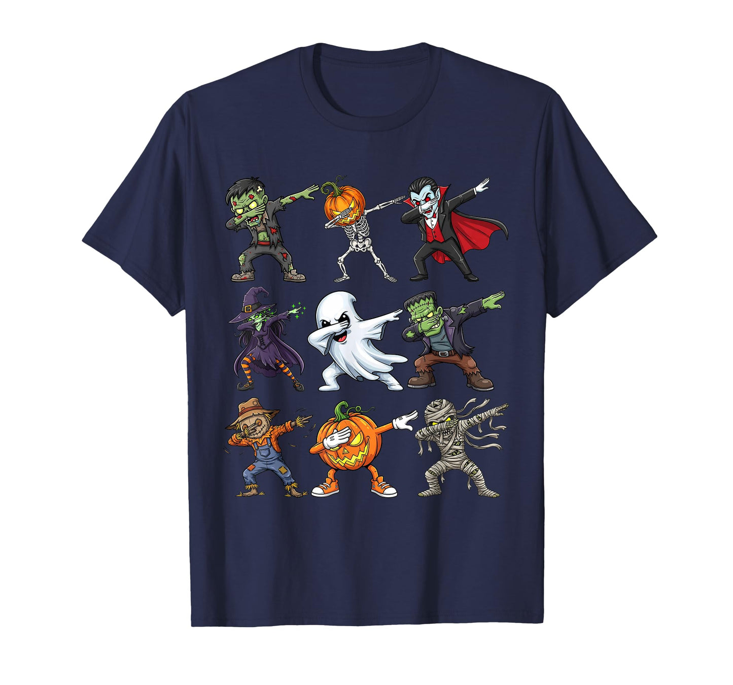 Dabbing Halloween Costume Skeleton Zombie Scary Pumpkin T-Shirt