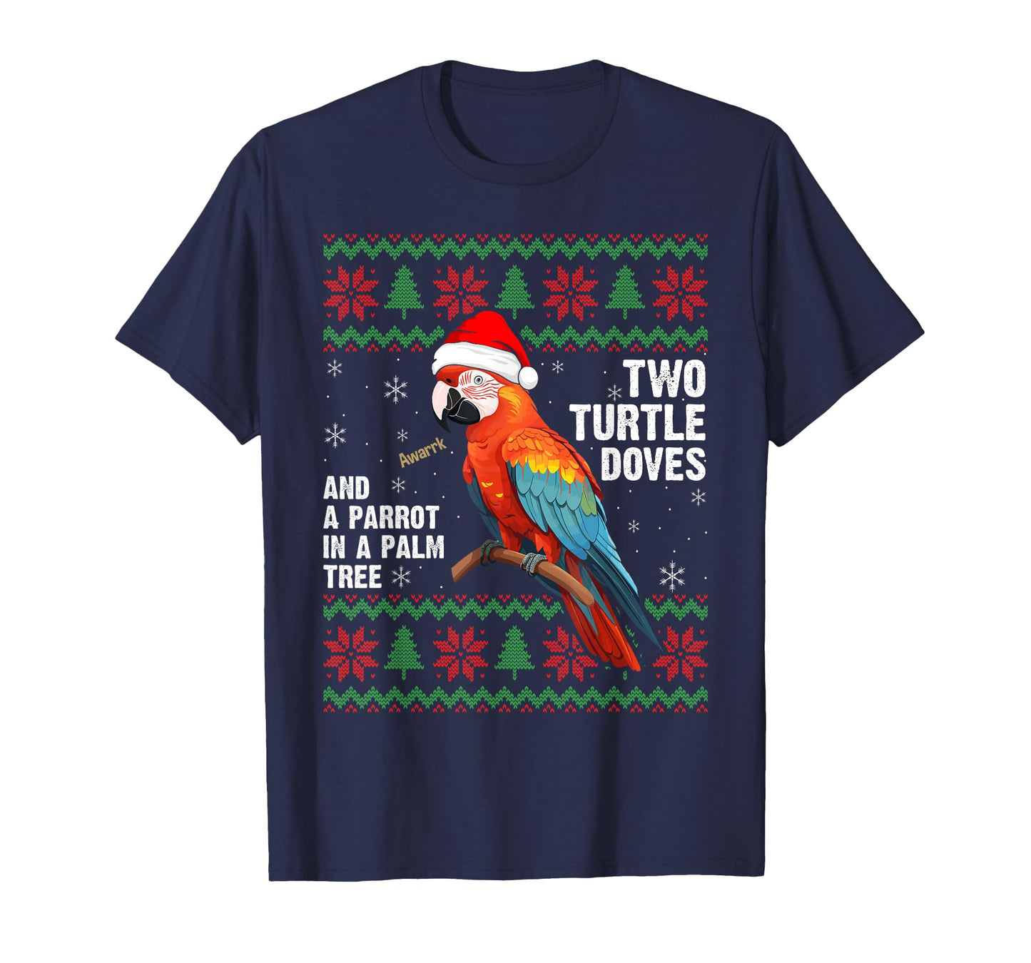 Funny Christmas Tropical Parrot Ugly Christmas Sweater T-Shirt