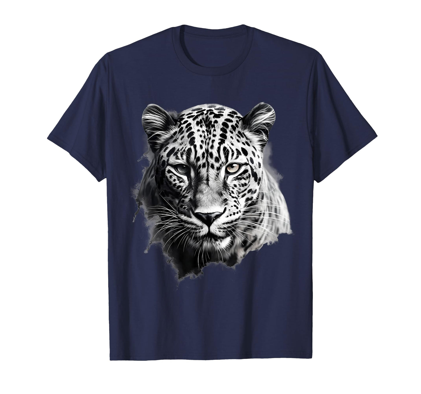 Leopard Drawing Animal Print Wildlife Nature Portrait Motif T-Shirt