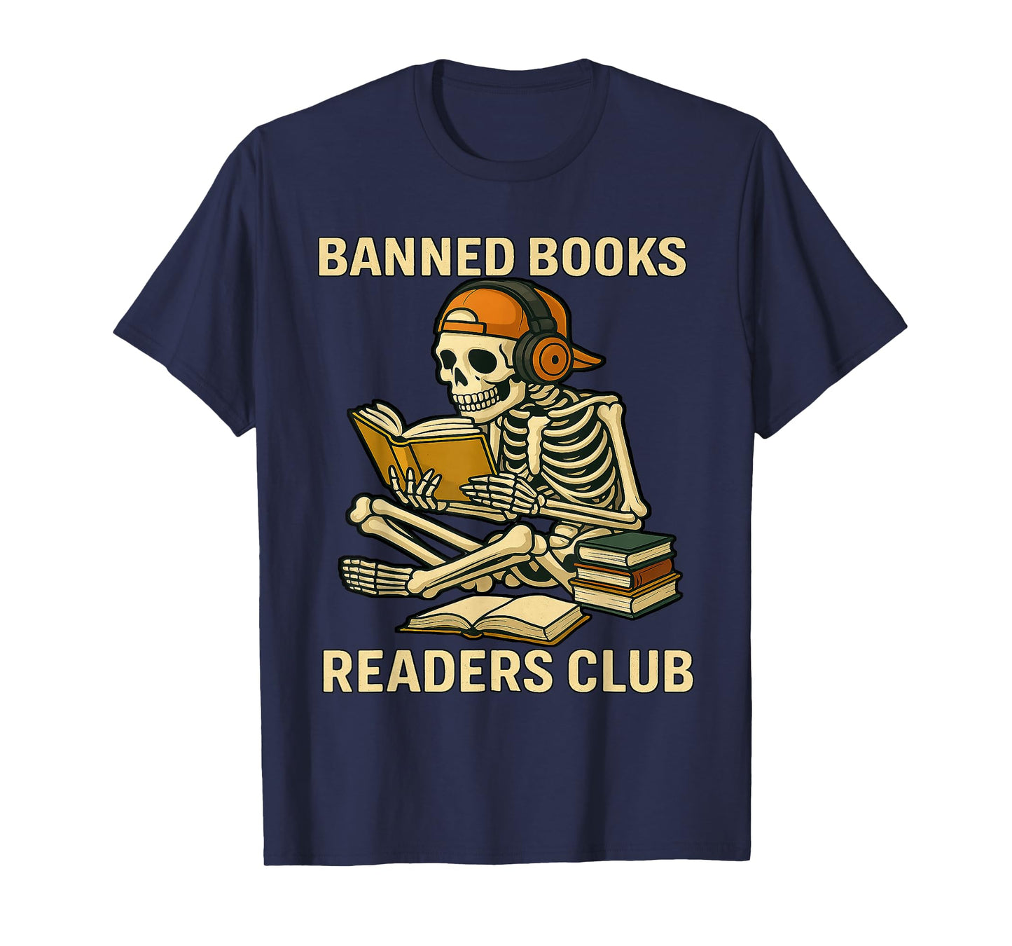 Banned Books Readers Club Design - Skeleton Bookworm T-Shirt