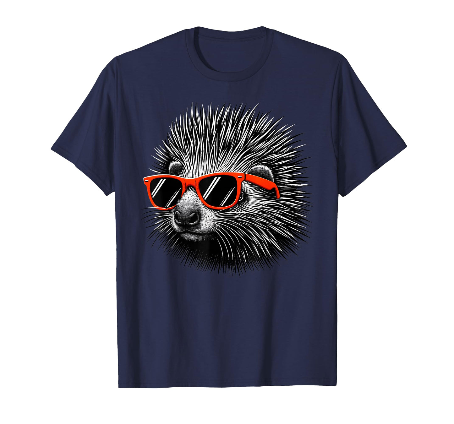 Cool Porcupine Wearing Sunglasses Graphic Art T-Shirt