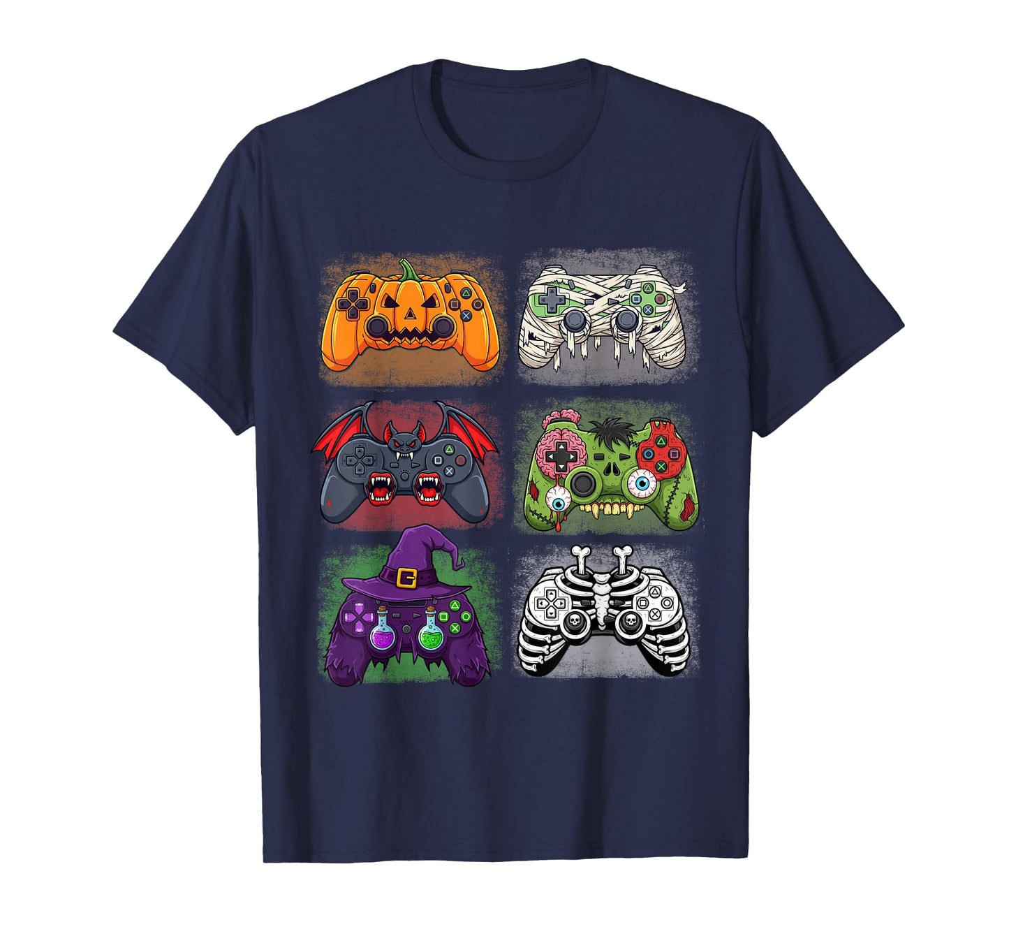 Halloween Skeleton Zombie Gaming Controllers Mummy Boys Kids T-Shirt