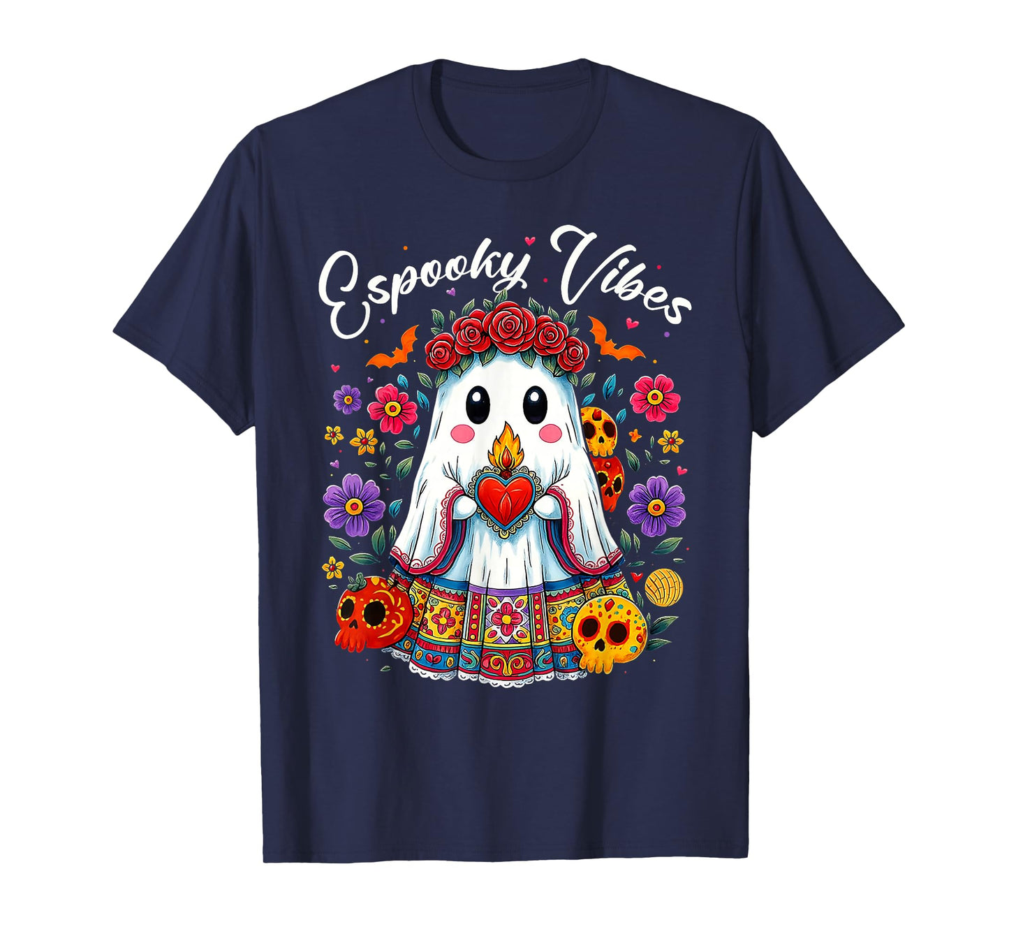 Espooky Vibes Maestra Halloween Spanish Mexican Teacher T-Shirt