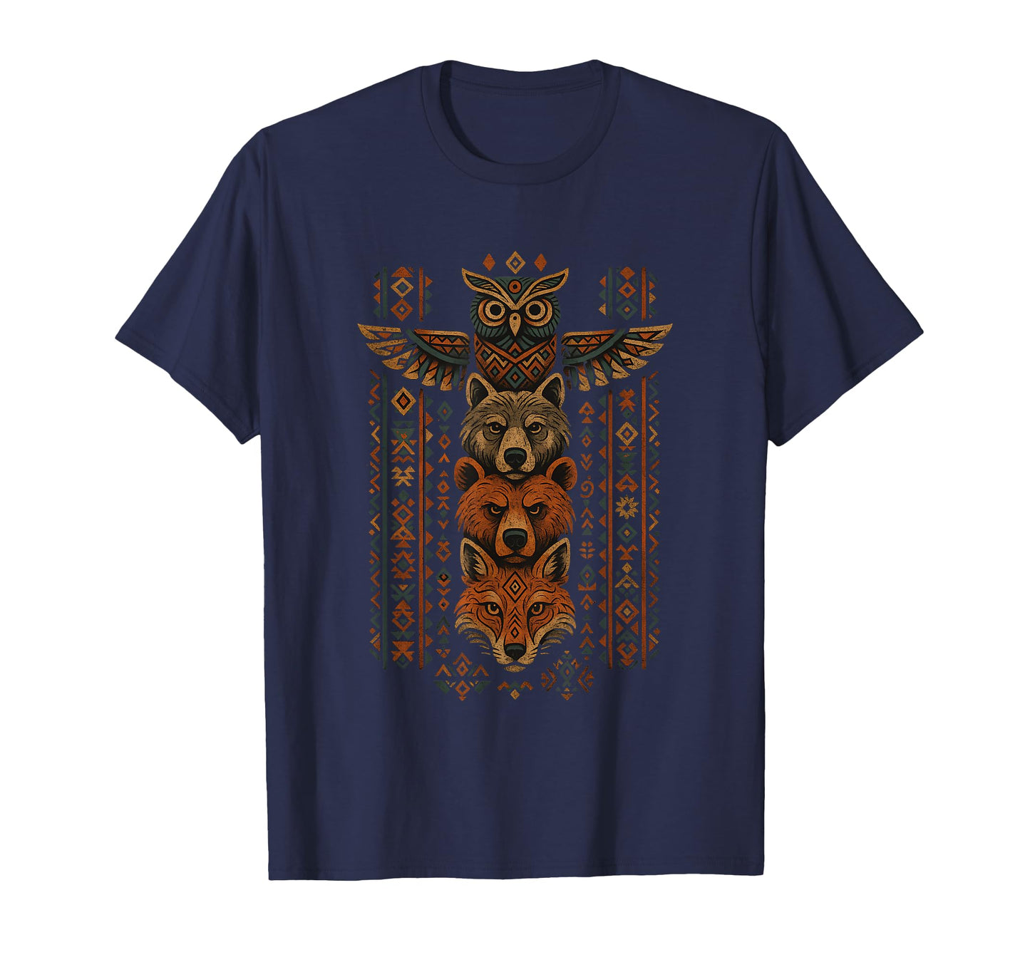 Indian Bear Fox Owl Native American T-Shirt