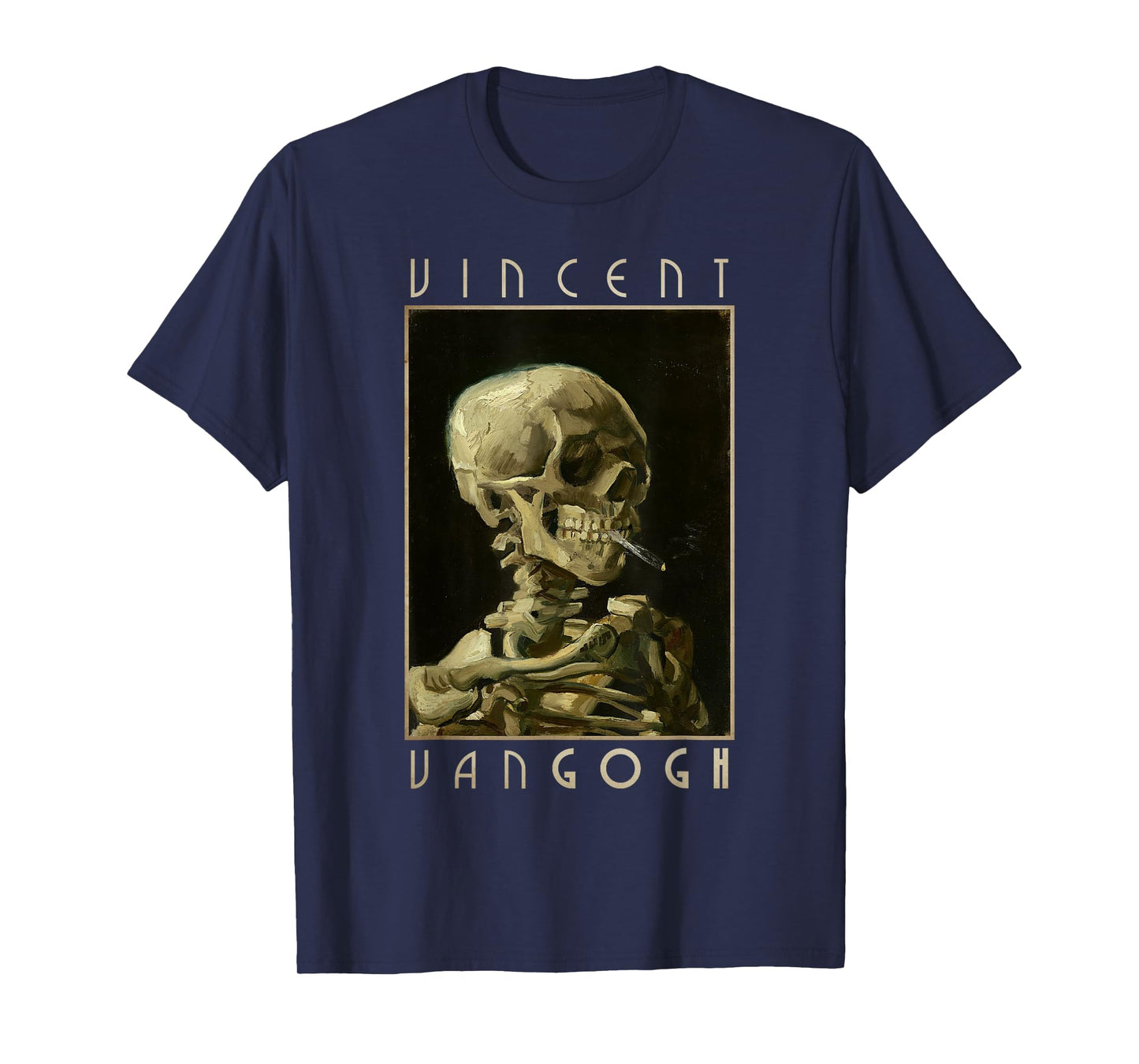 Vincent Van Gogh Shirt Smoking Skeleton Art T-Shirt