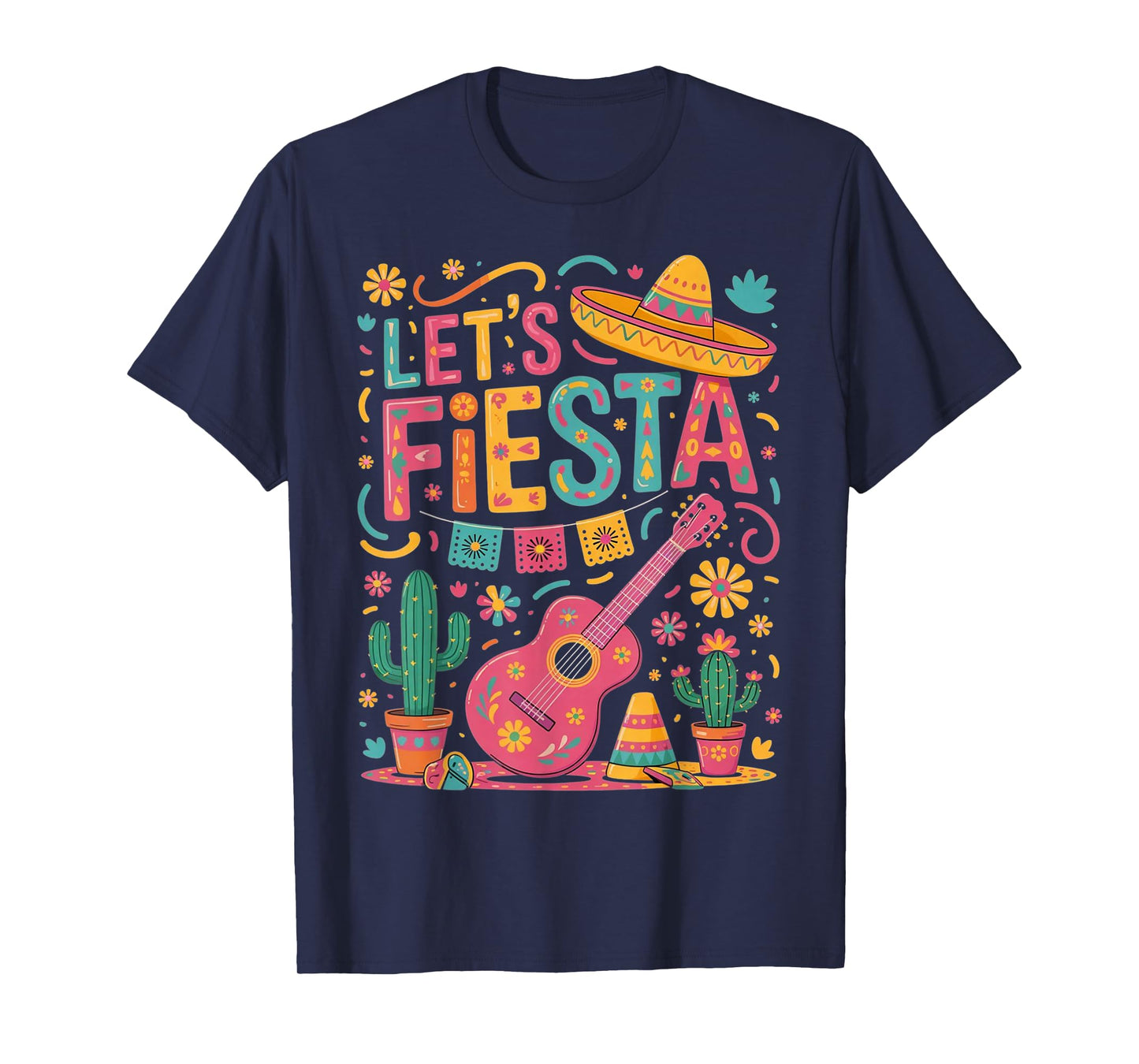 Let's Fiesta Cinco De Mayo Guitar Lover Mexican Party T-Shirt