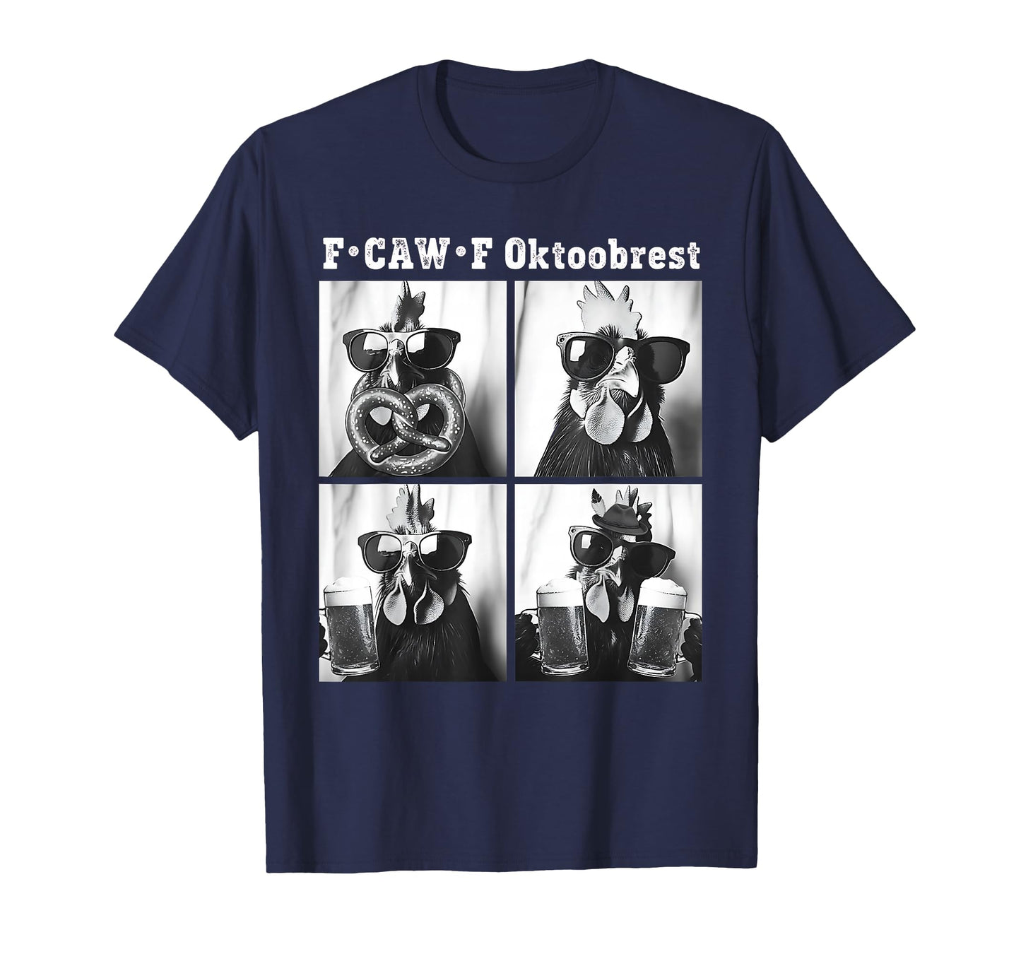 Rooster Wearing Sunglasses Photobooth Selfie Farm Chicken T-Shirt