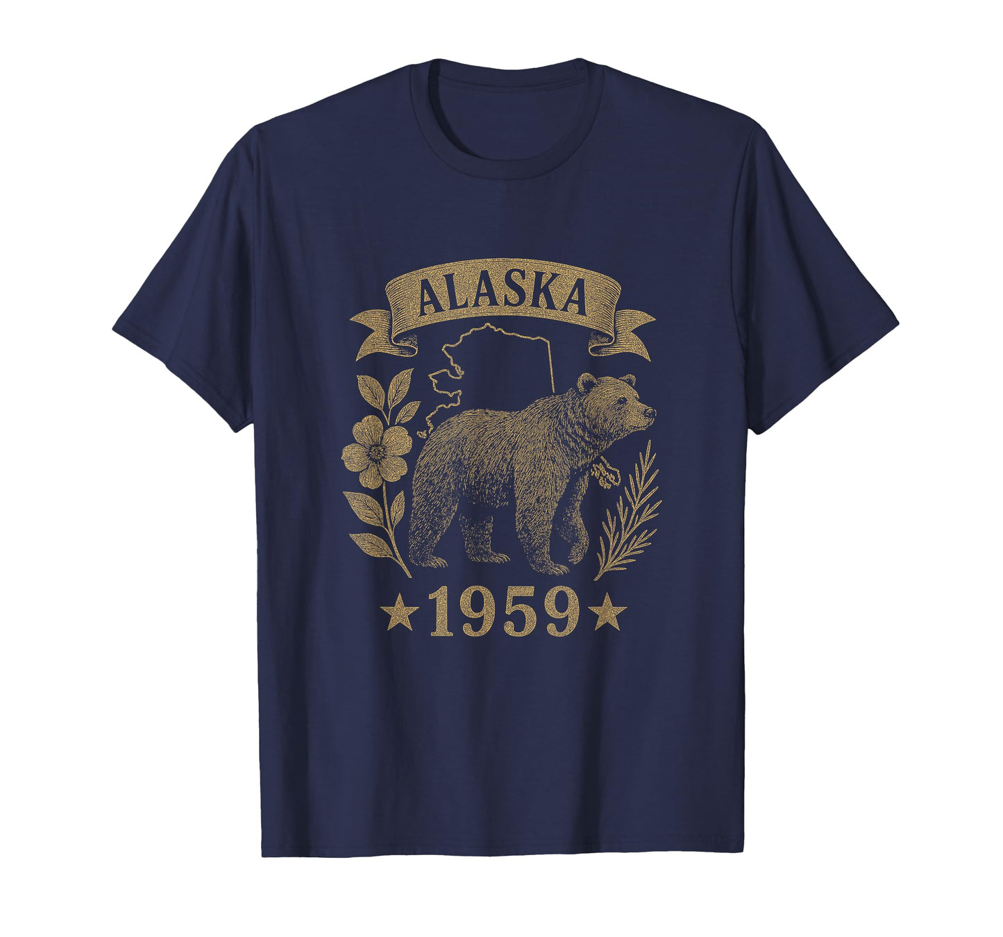 Alaska 1959 Vintage Bear Retro Wilderness Heritage T-Shirt