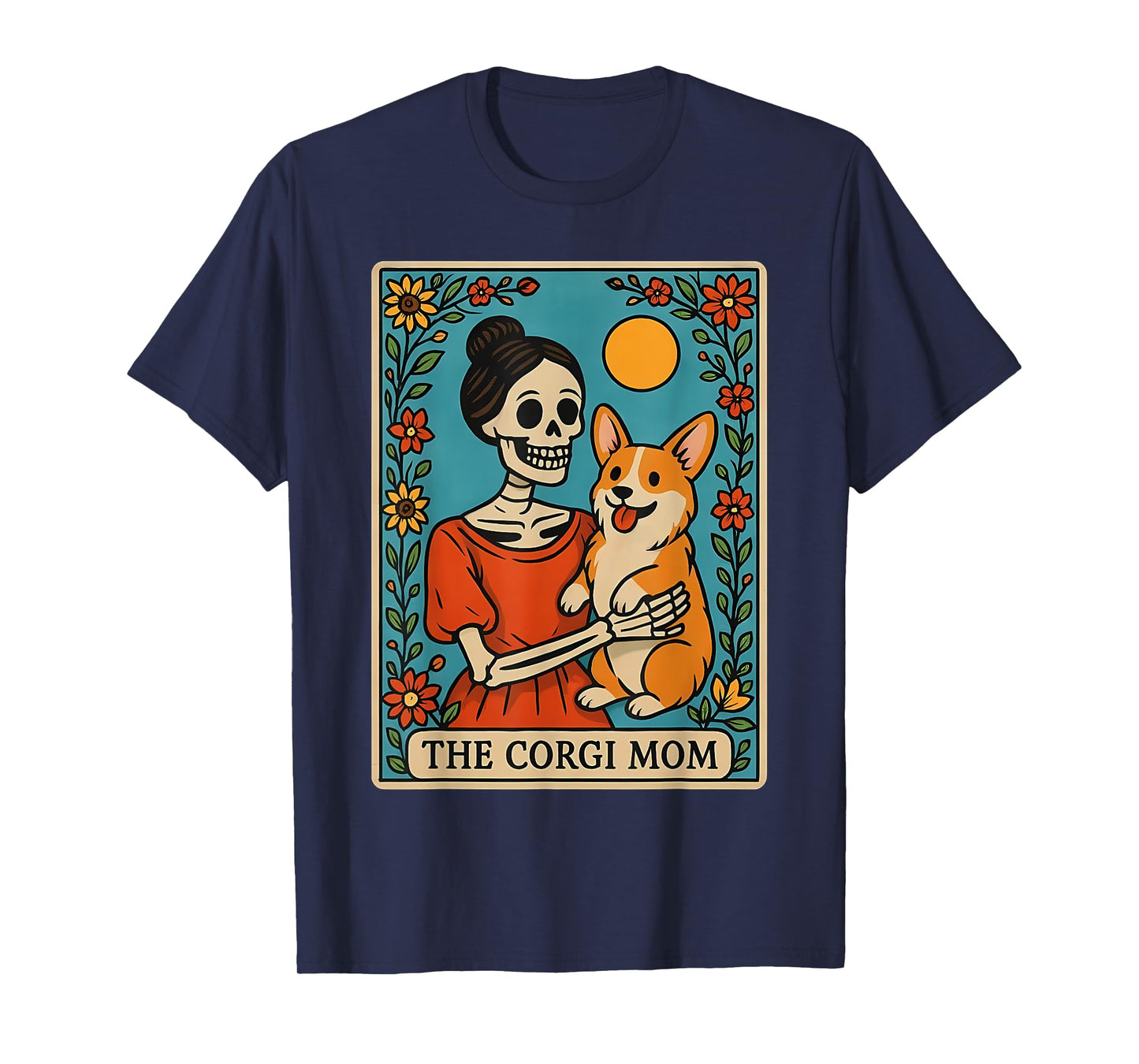 Retro Funny The Corgi Mom Skeleton Halloween Costume Mama T-Shirt